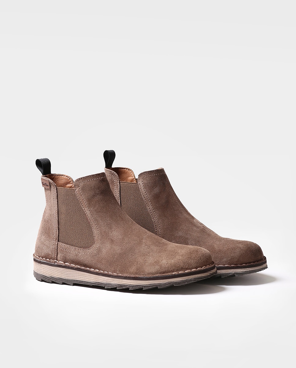 Botines de mujer de serraje con elásticos - Toni Pons - Marrón Marrón-2
