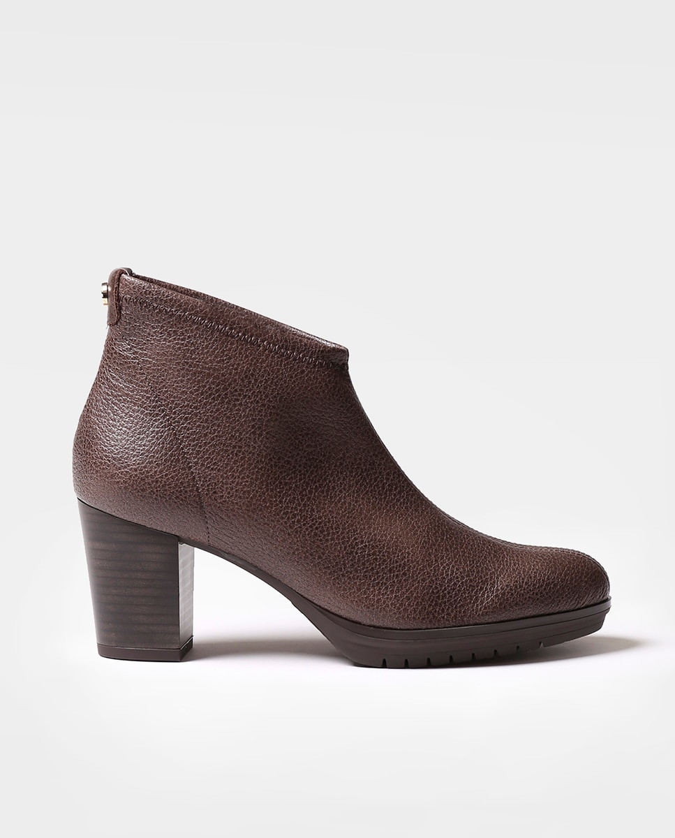 Botines de mujer de tacón de piel - Toni Pons - Marrón Marrón-1