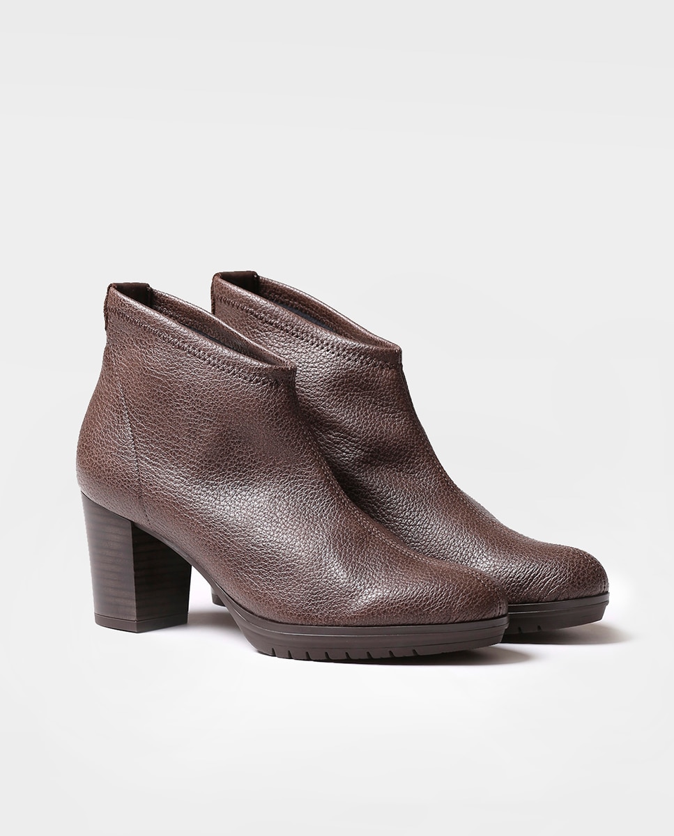 Botines de mujer de tacón de piel - Toni Pons - Marrón Marrón-2