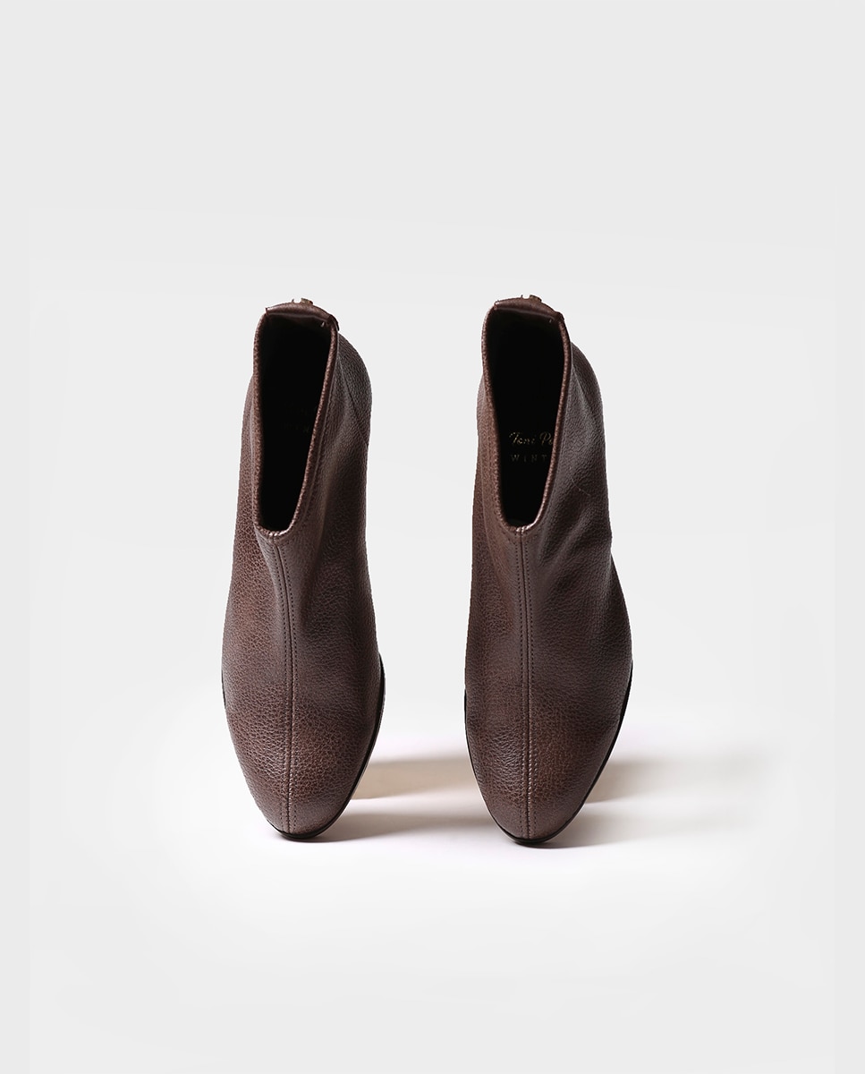 Botines de mujer de tacón de piel - Toni Pons - Marrón Marrón-3