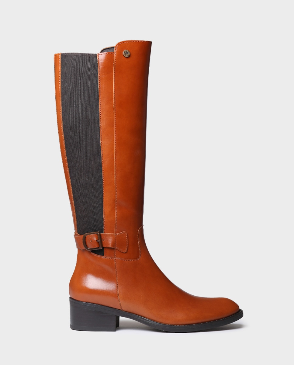 Botas de mujer de piel con cremallera - Toni Pons - Marrón Marrón-1