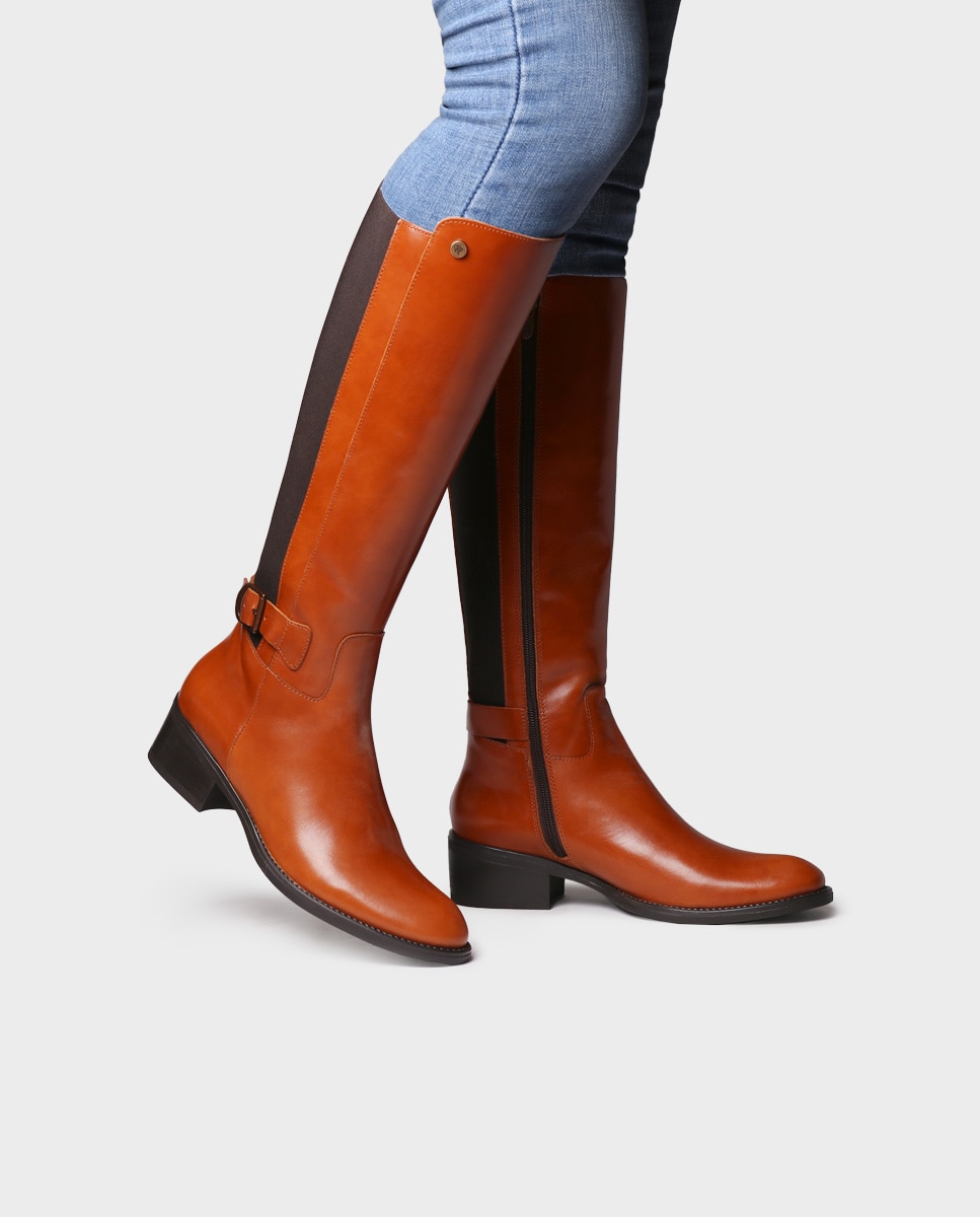 Imagen 2 de Botas de mujer de piel con cremallera - Marrón Marrón