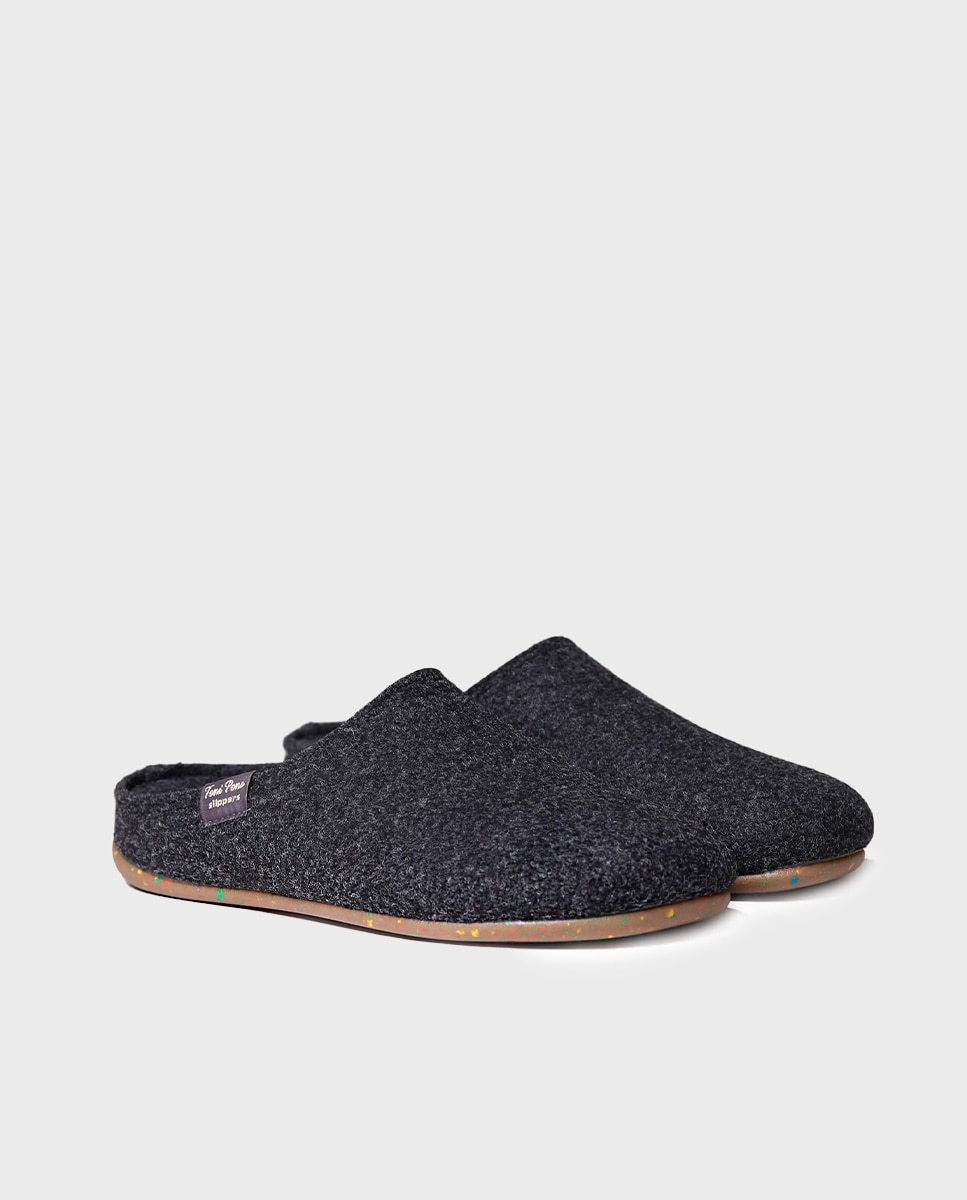 Imagen 2 de Zapatillas de casa cerradas de mujer de fieltro reciclado - Toni Pons - Negro Negro