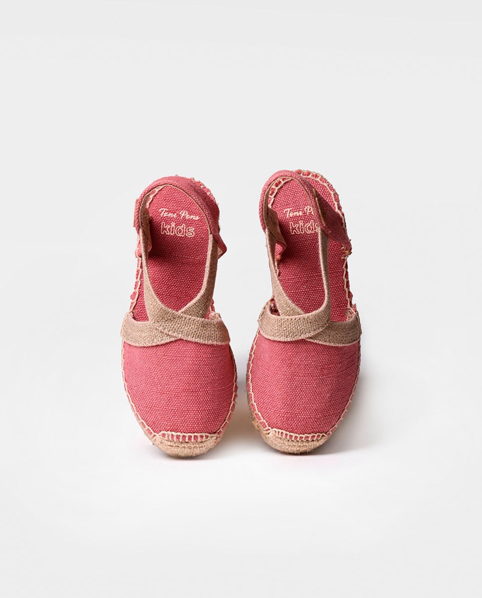 Alpargatas de niños en tejido y elásticos - Toni Pons - Rosa Rosa-3