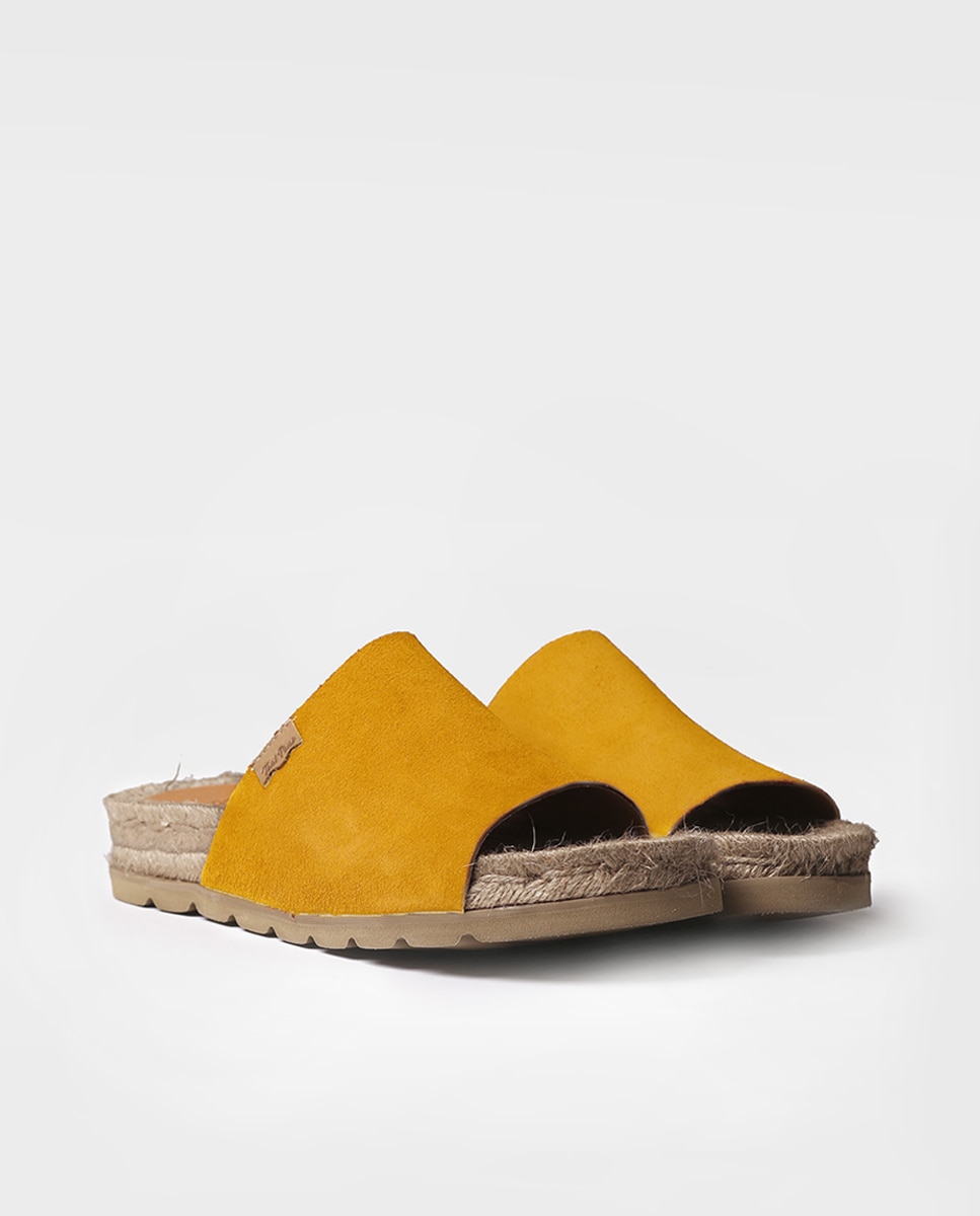 Alpargatas planas de mujer de ante abiertas - Toni Pons - Amarillo Amarillo-3
