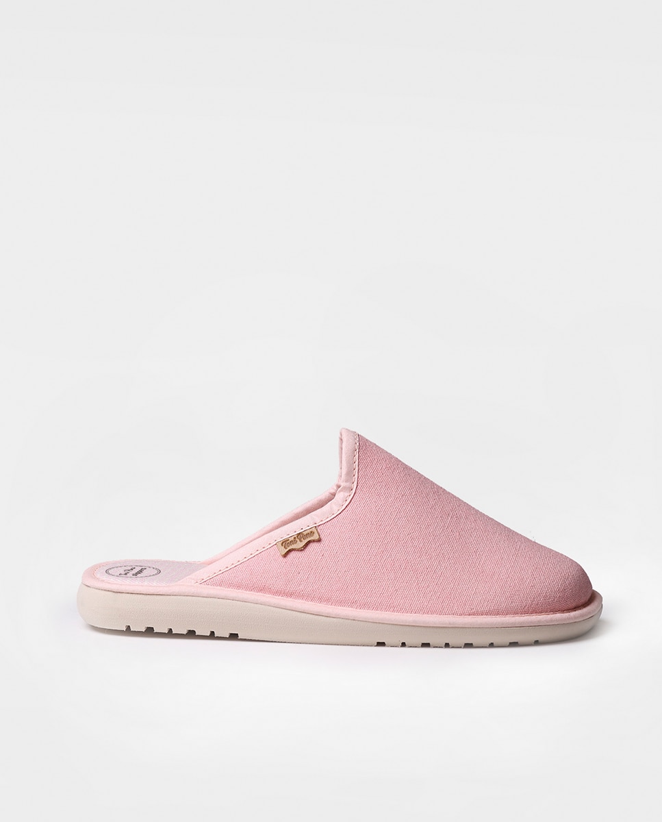 Zapatillas de casa de mujer de tejido en tonos lisos - Toni Pons - Rosa claro Rosa claro-1