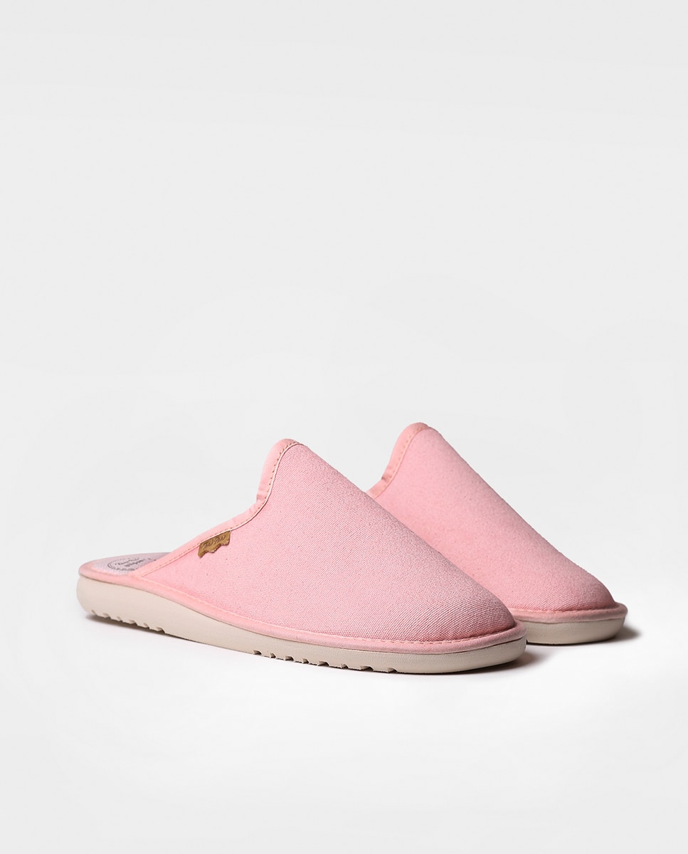 Zapatillas de casa de mujer de tejido en tonos lisos - Toni Pons - Rosa claro Rosa claro-3