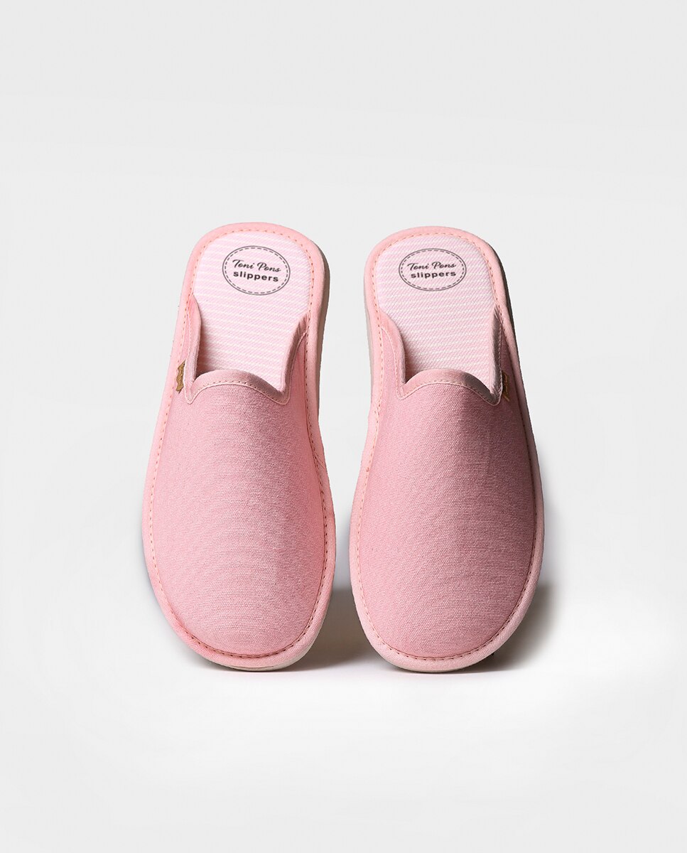 Zapatillas de casa de mujer de tejido en tonos lisos - Toni Pons - Rosa claro Rosa claro-4