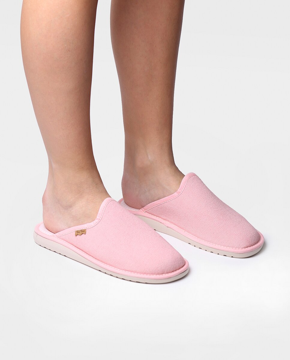 Zapatillas de casa de mujer de tejido en tonos lisos - Toni Pons - Rosa claro Rosa claro-2