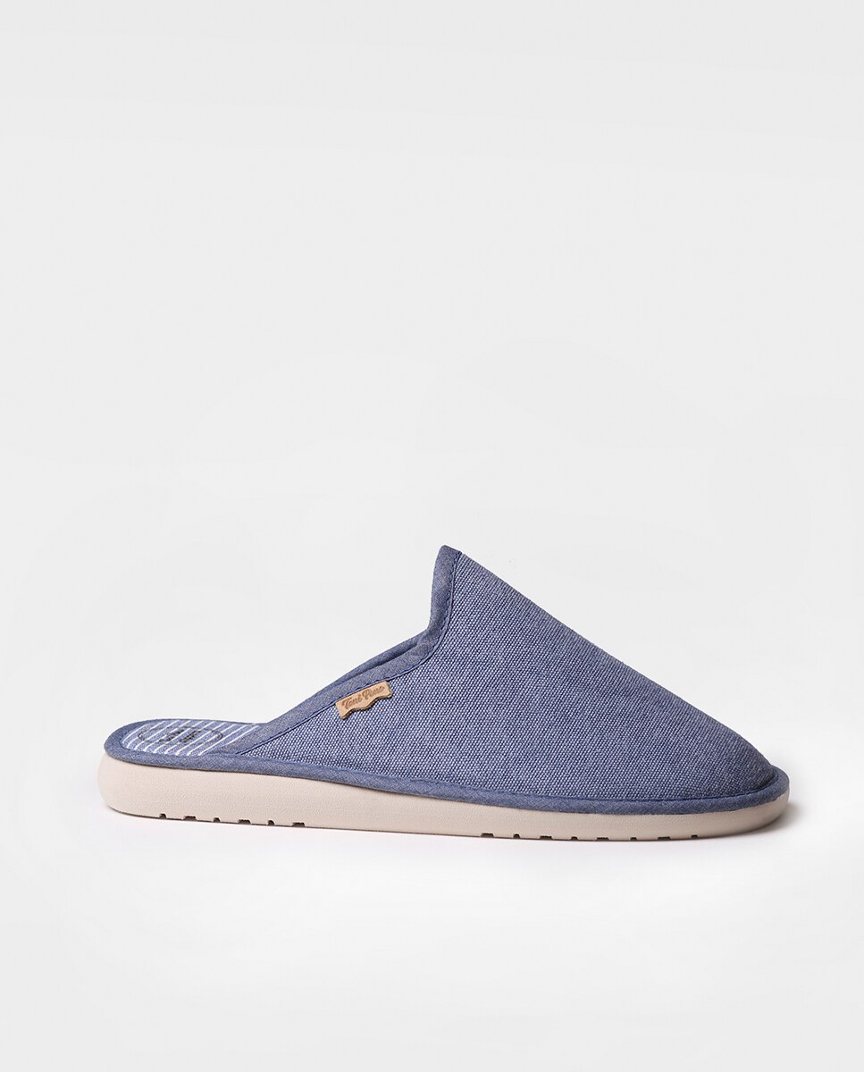 Zapatillas de casa de mujer de tejido en tonos lisos - Toni Pons - Azul Azul-1