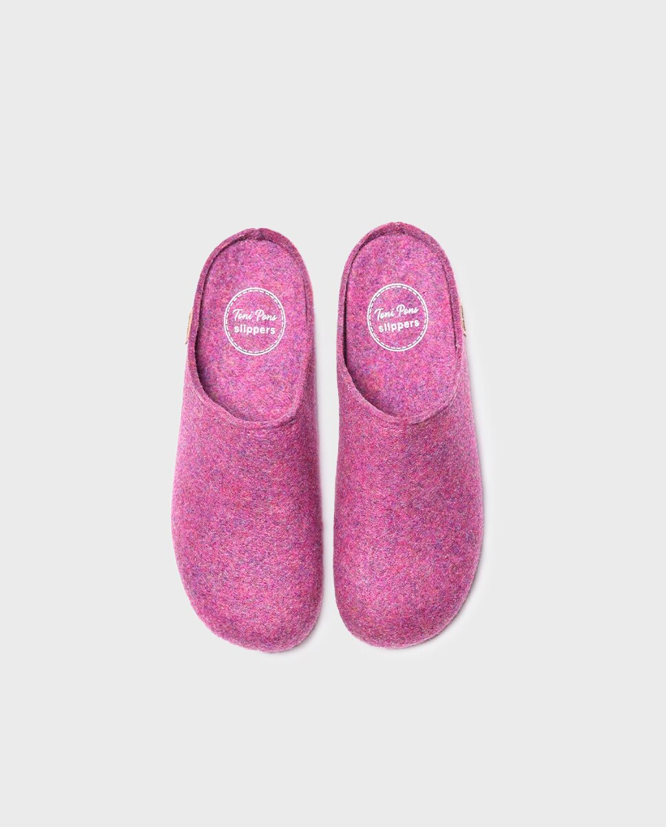Zapatillas de casa cerradas de mujer de fieltro reciclado - Toni Pons - Morado Morado-3