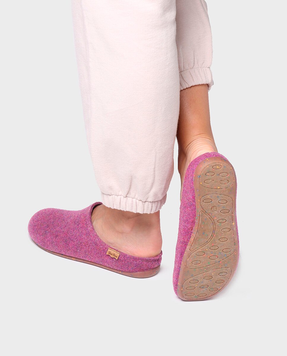 Zapatillas de casa cerradas de mujer de fieltro reciclado - Toni Pons - Morado Morado-4