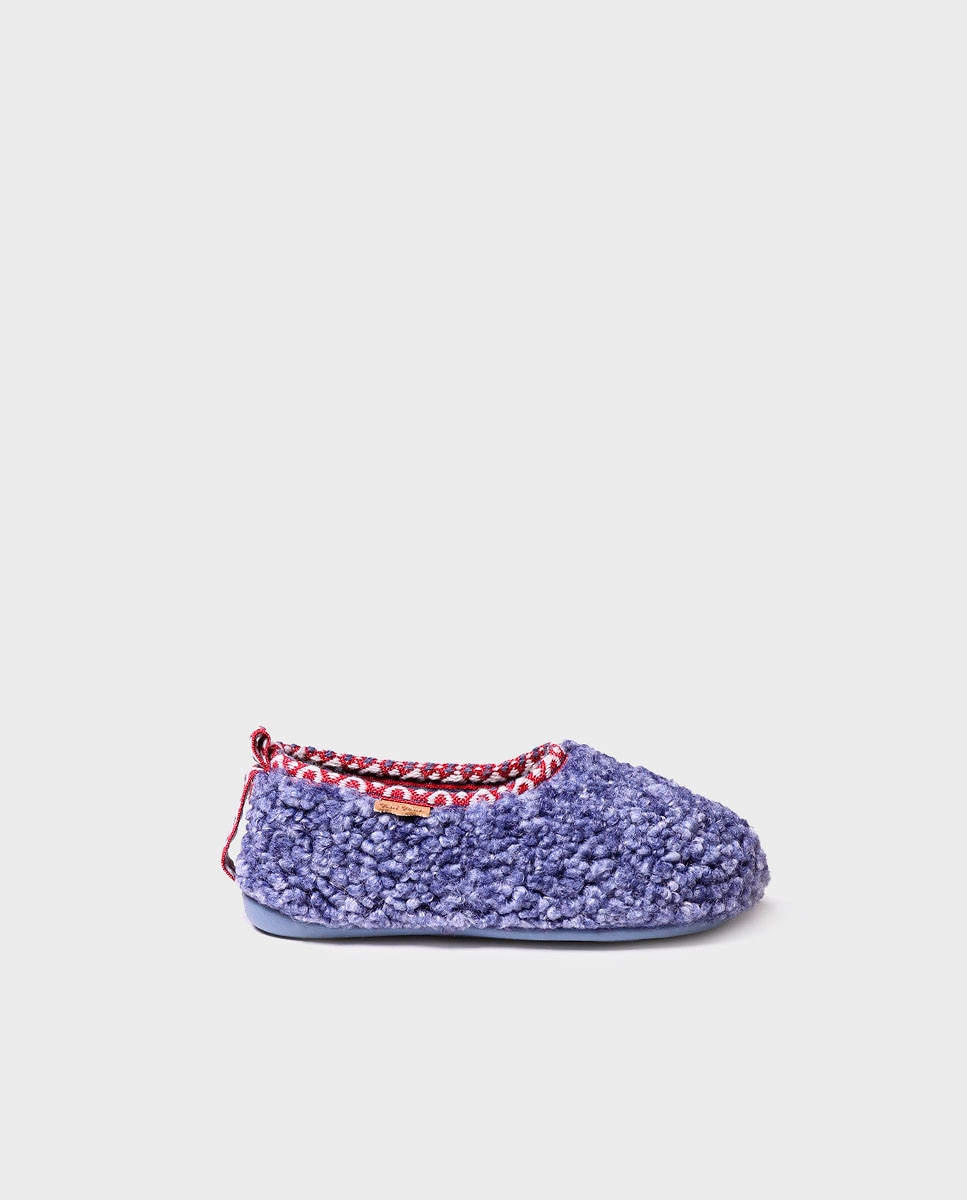 Imagen 0 de Zapatillas de casa cerradas de niños de tejido efecto borreguito Azul