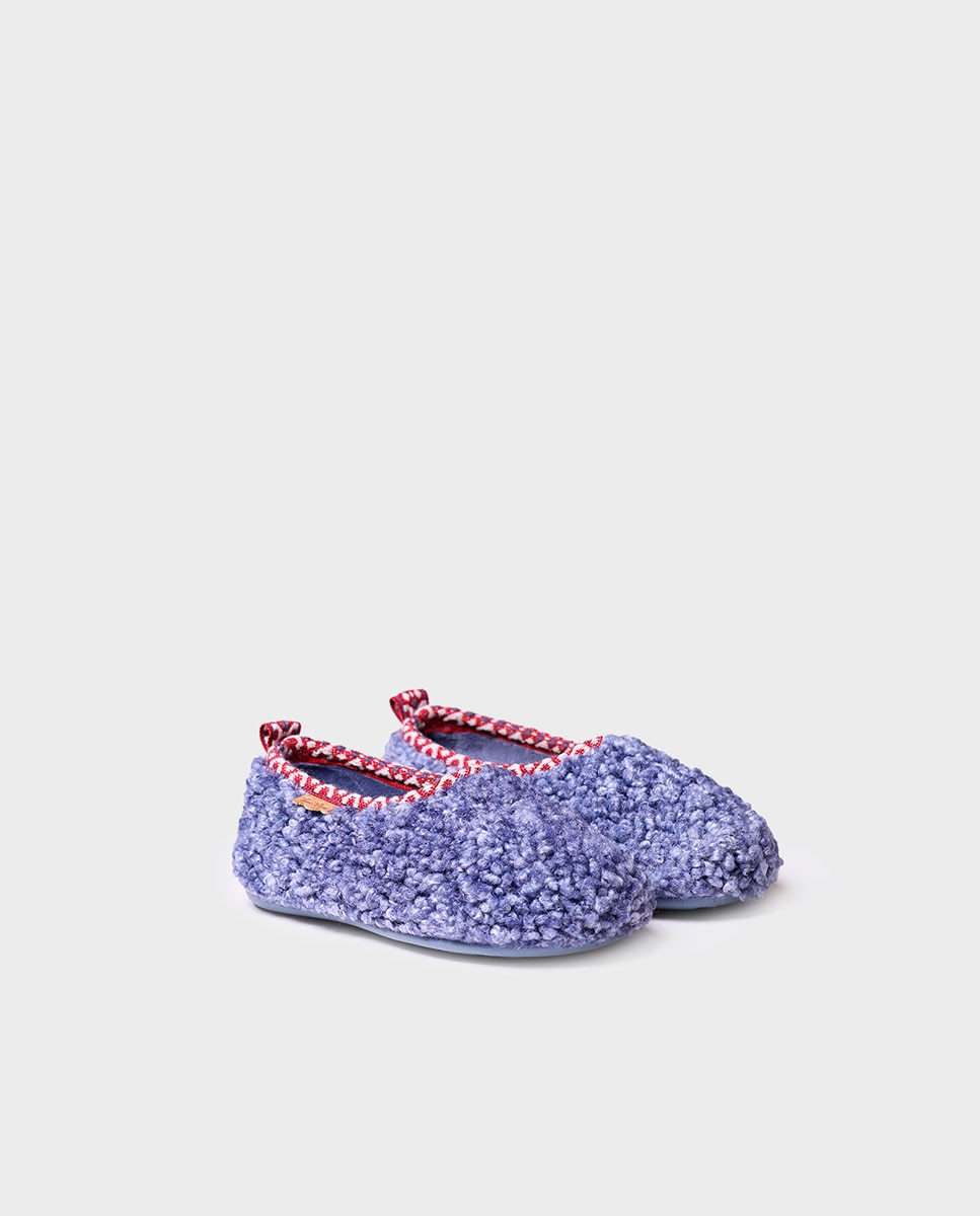 Zapatillas de casa cerradas de niños de tejido efecto borreguito - Toni Pons - Azul Azul-2