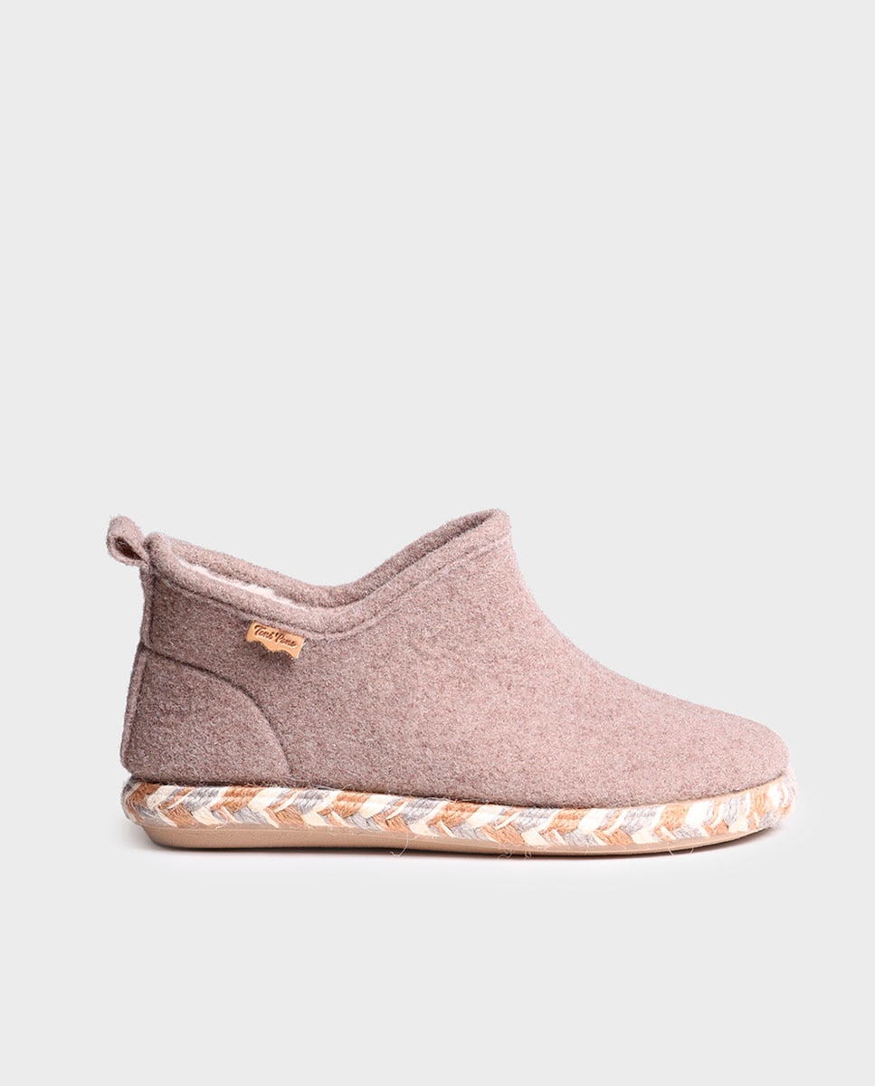 Zapatillas de casa cerradas de mujer de fieltro en tonos lisos - Toni Pons - Marrón Marrón-1