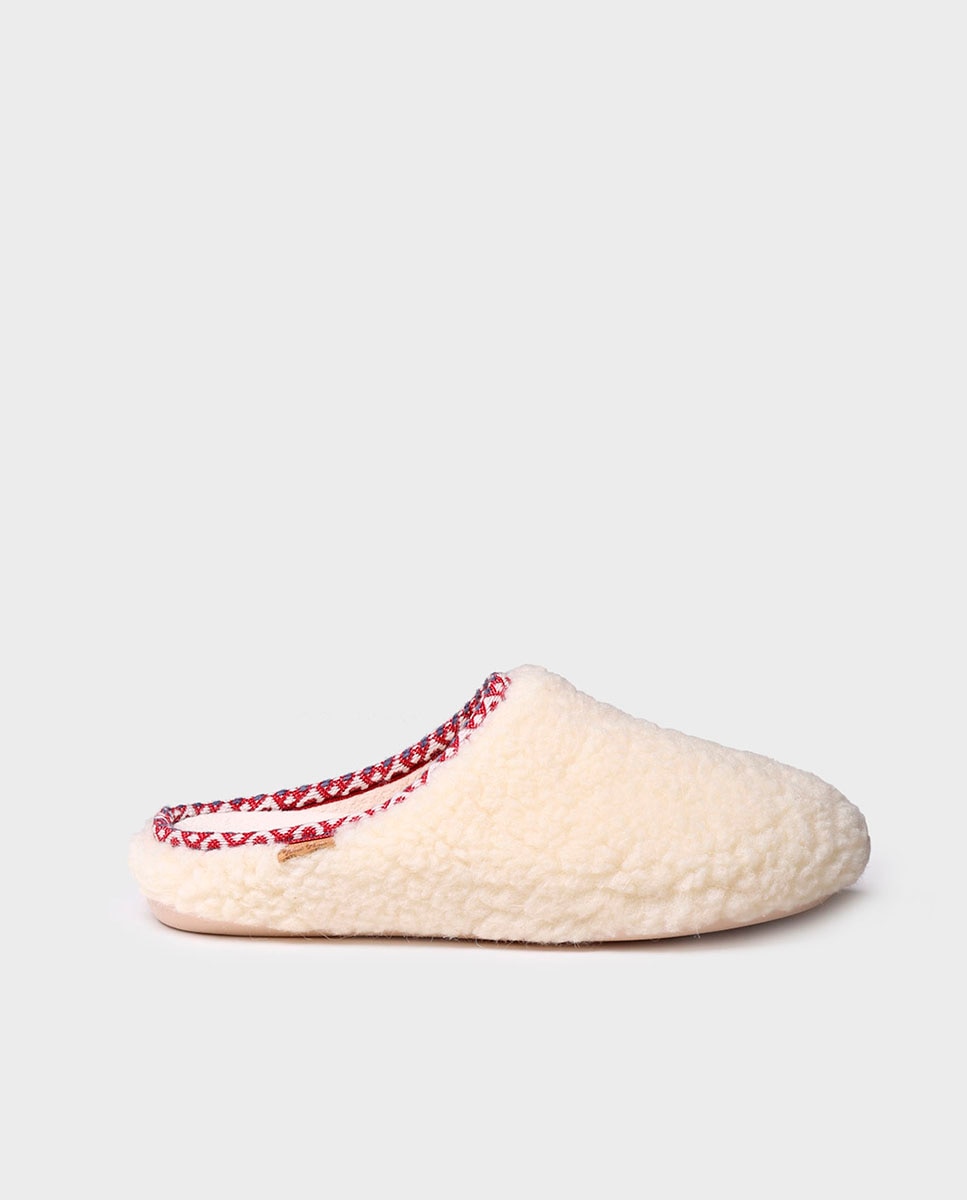 Zapatillas de casa cerradas de mujer de tejido efecto borreguito - Toni Pons - Blanco Blanco-1