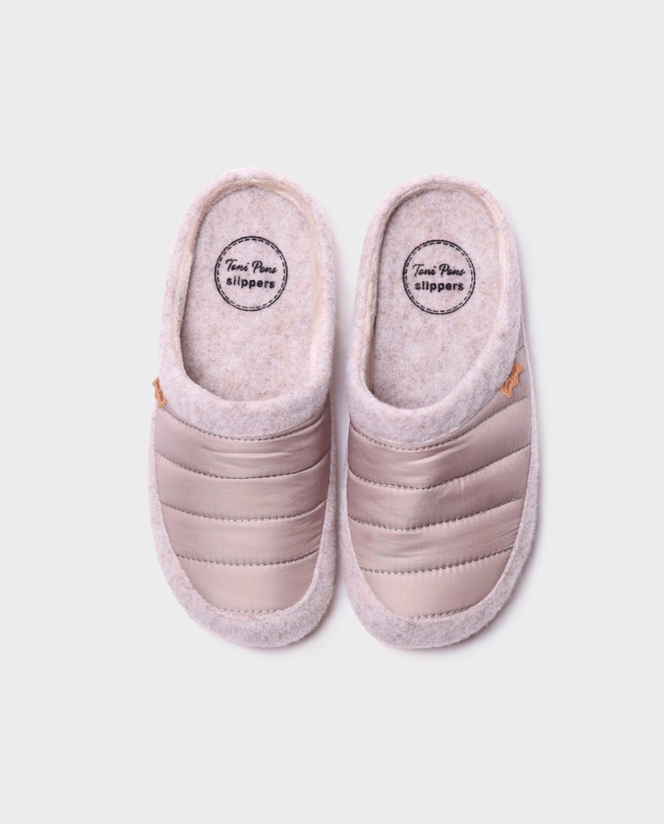 Zapatillas de casa cerradas de mujer de tejido acolchado - Toni Pons - Crudo Crudo-3