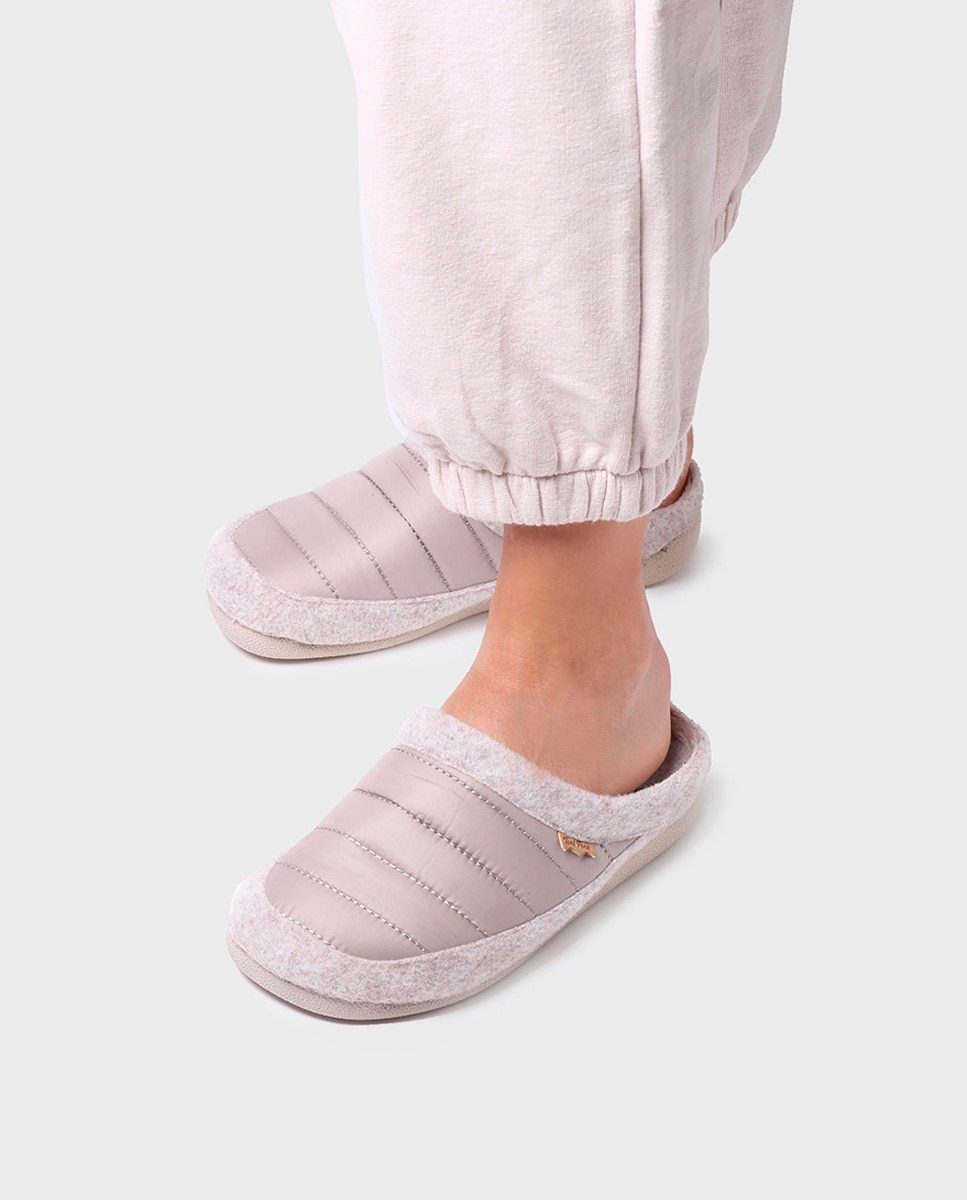 Zapatillas de casa cerradas de mujer de tejido acolchado - Toni Pons - Crudo Crudo-4