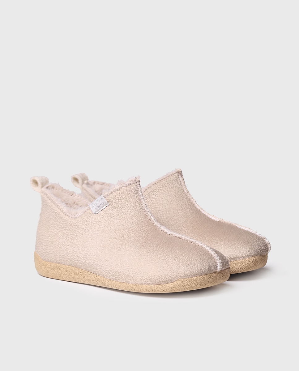 Zapatillas de casa cerradas de mujer tipo botín - Toni Pons - Beige Beige-2