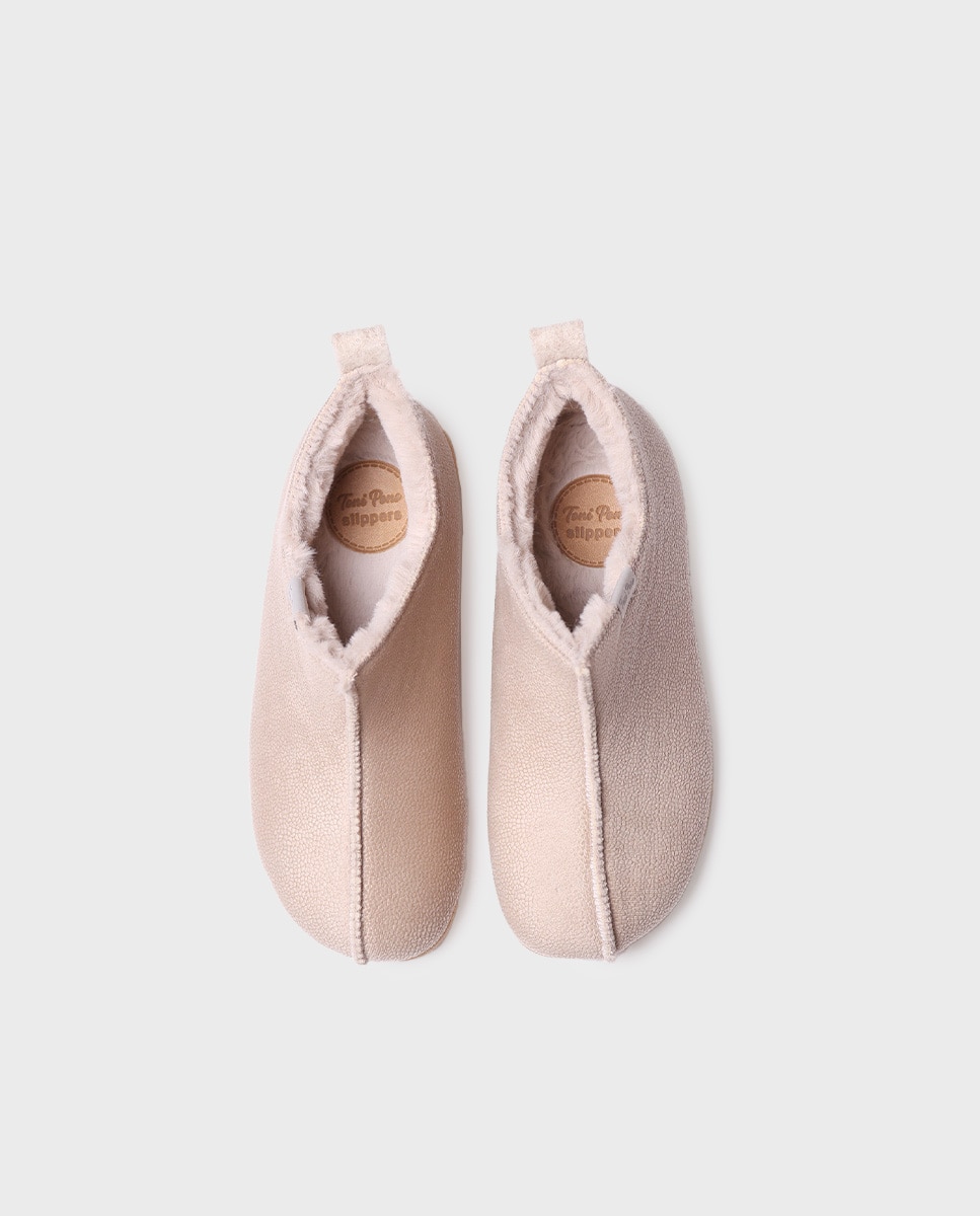 Zapatillas de casa cerradas de mujer tipo botín - Toni Pons - Beige Beige-3