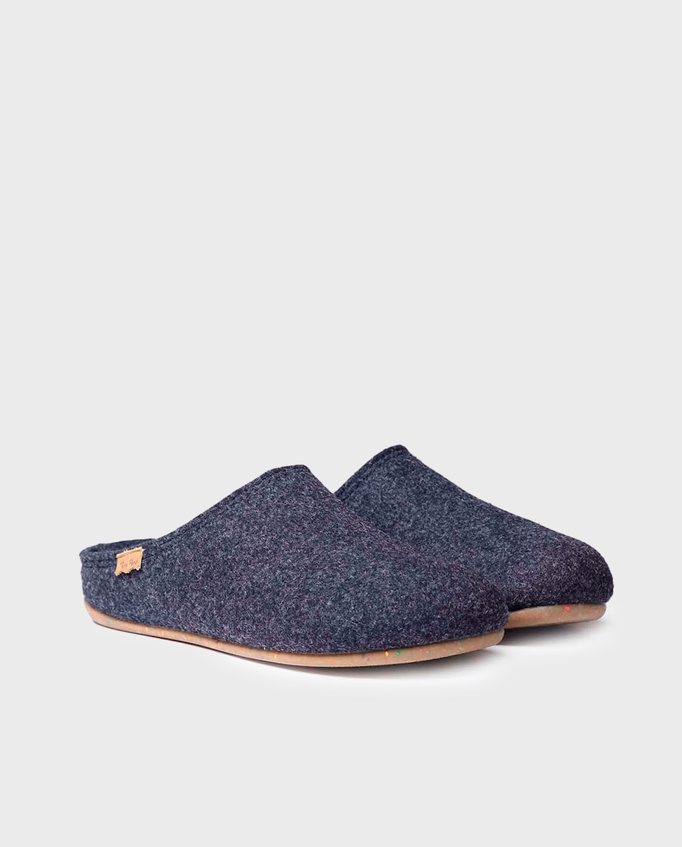 Imagen 4 de Zapatillas de casa de hombre de fieltro reciclado - Azul marino Azul marino