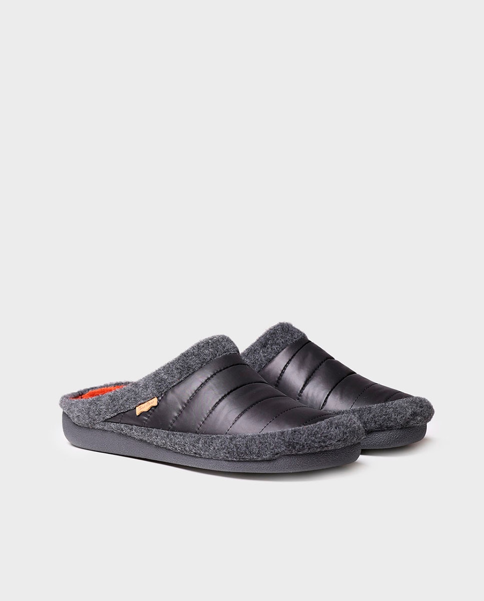Zapatillas de casa de hombre de tejido acolchado - Toni Pons - Negro Negro-2
