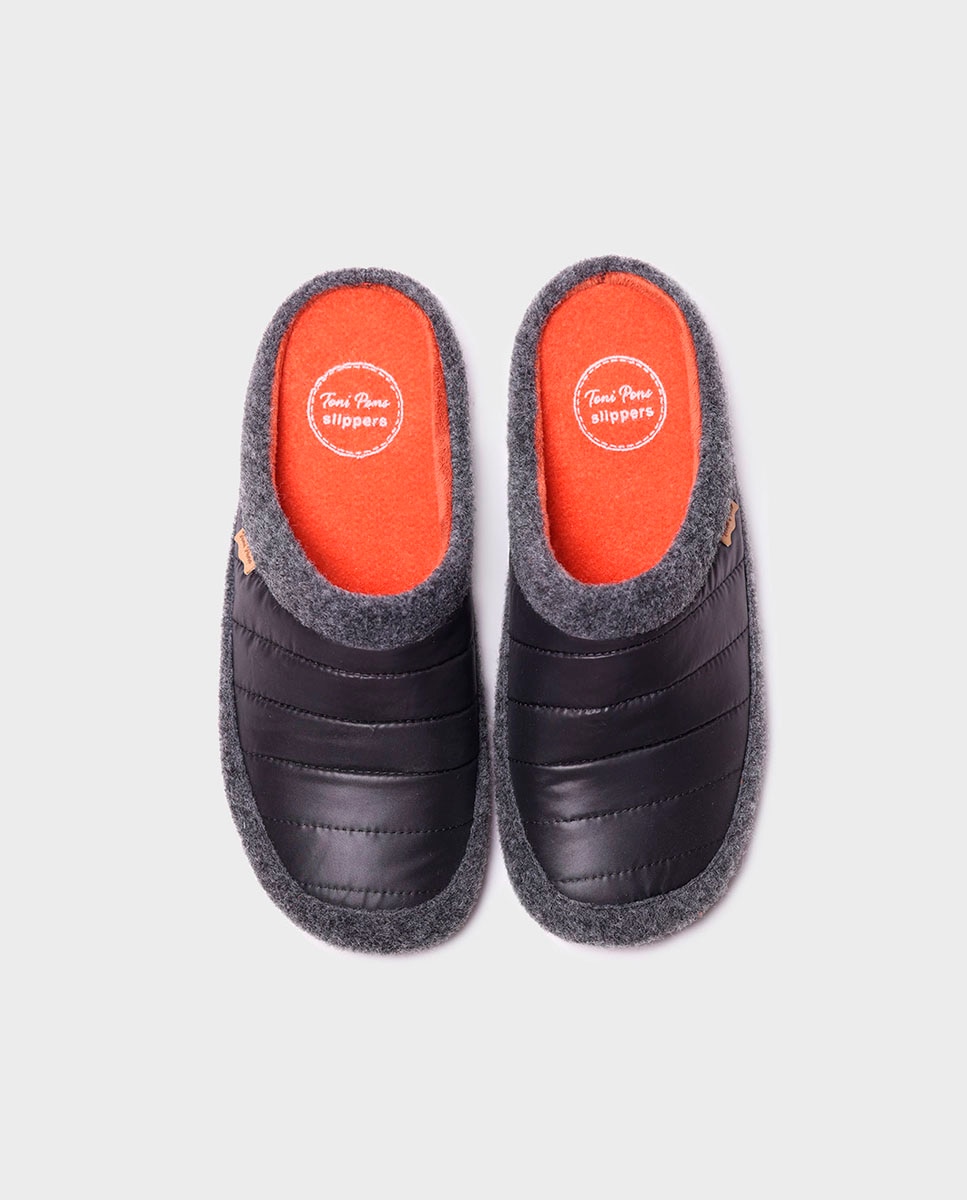 Zapatillas de casa de hombre de tejido acolchado - Toni Pons - Negro Negro-3