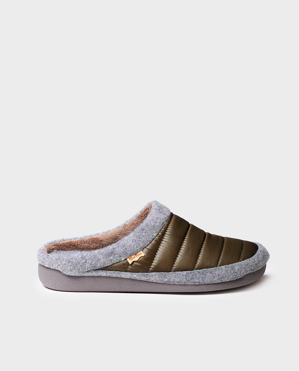 Zapatillas de casa de hombre de tejido acolchado - Toni Pons - Kaki Kaki-1