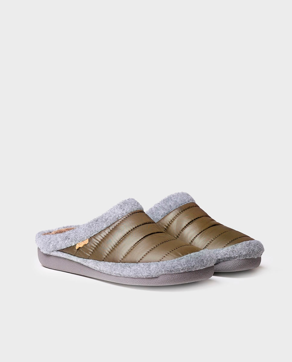 Zapatillas de casa de hombre de tejido acolchado - Toni Pons - Kaki Kaki-2