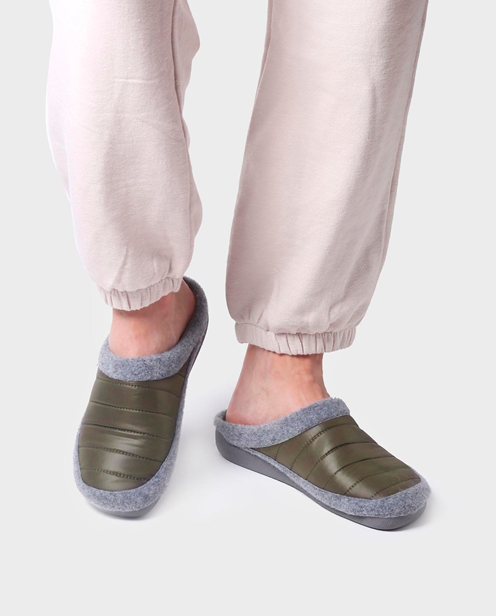 Zapatillas de casa de hombre de tejido acolchado - Toni Pons - Kaki Kaki-4