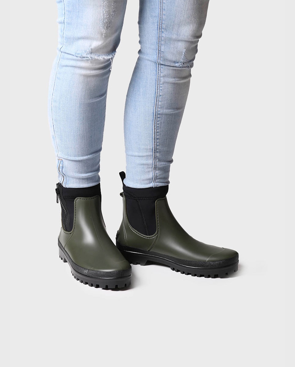Botines de agua de mujer de goma con cremallera - Toni Pons - Kaki Kaki-4