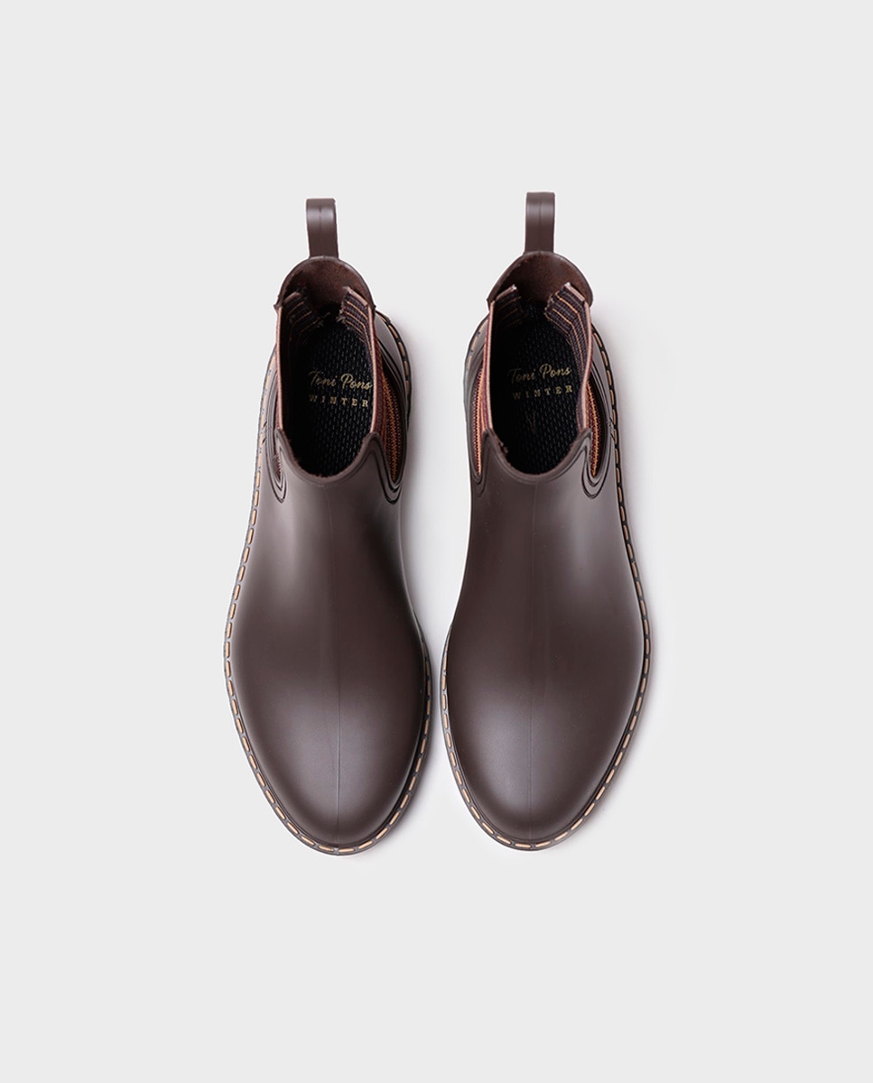 Botines de agua de mujer de goma con elásticos - Toni Pons - Marrón oscuro Marrón oscuro-3