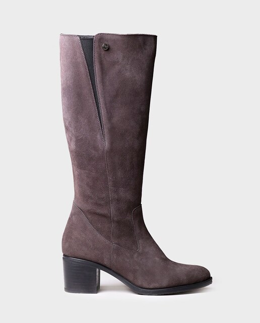 Imagen 0 de Botas de mujer de tacón en serraje con cremallera