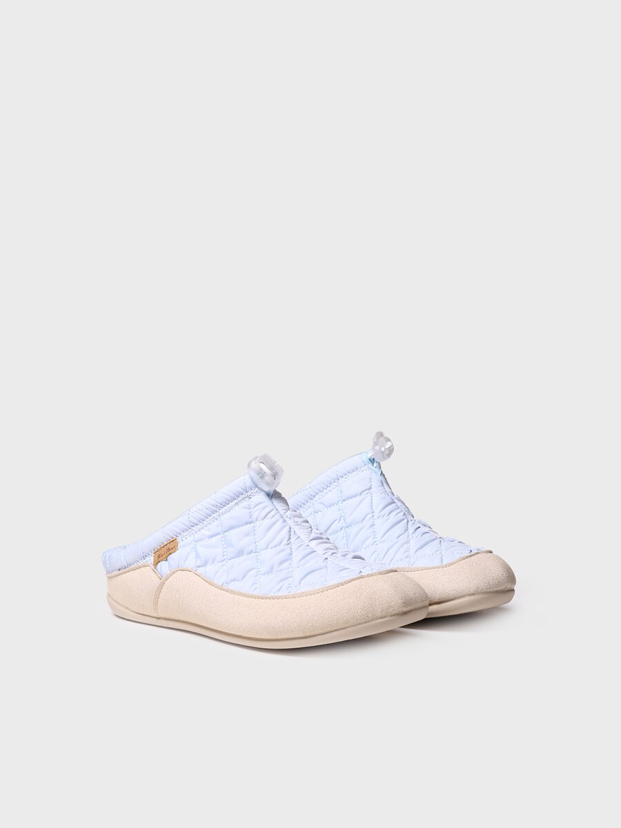 Zapatillas de casa de mujer de tejido acolchado en tonos lisos - Toni Pons - Blanco Blanco-3