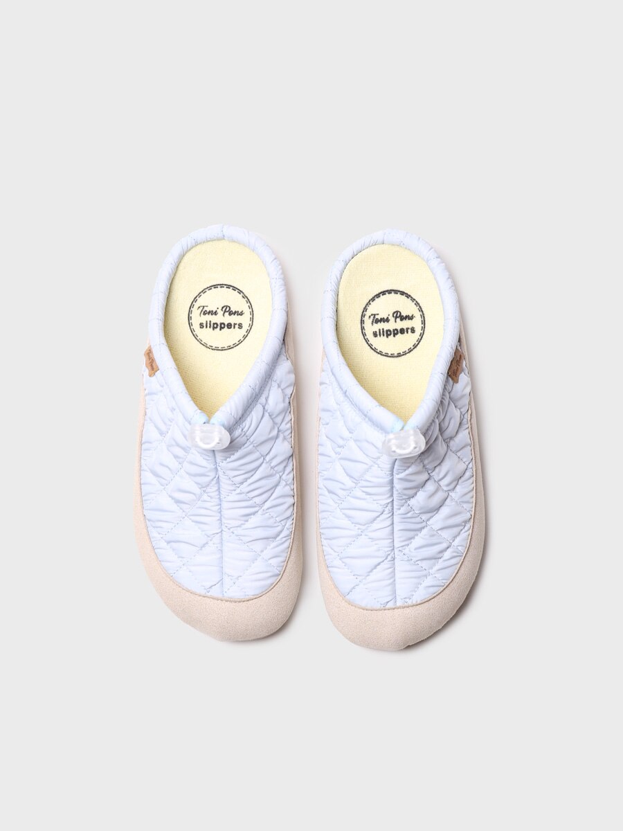 Zapatillas de casa de mujer de tejido acolchado en tonos lisos - Toni Pons - Blanco Blanco-4