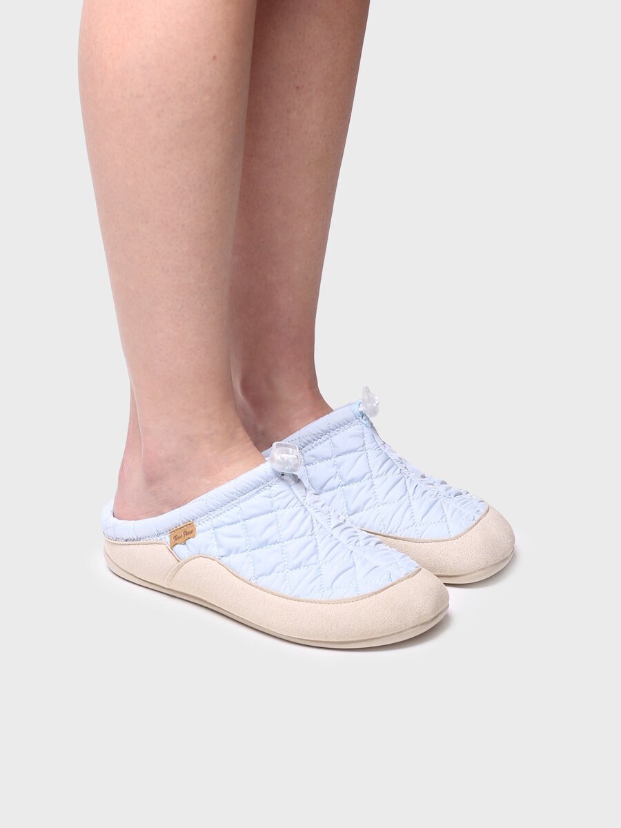 Zapatillas de casa de mujer de tejido acolchado en tonos lisos - Toni Pons - Blanco Blanco-2