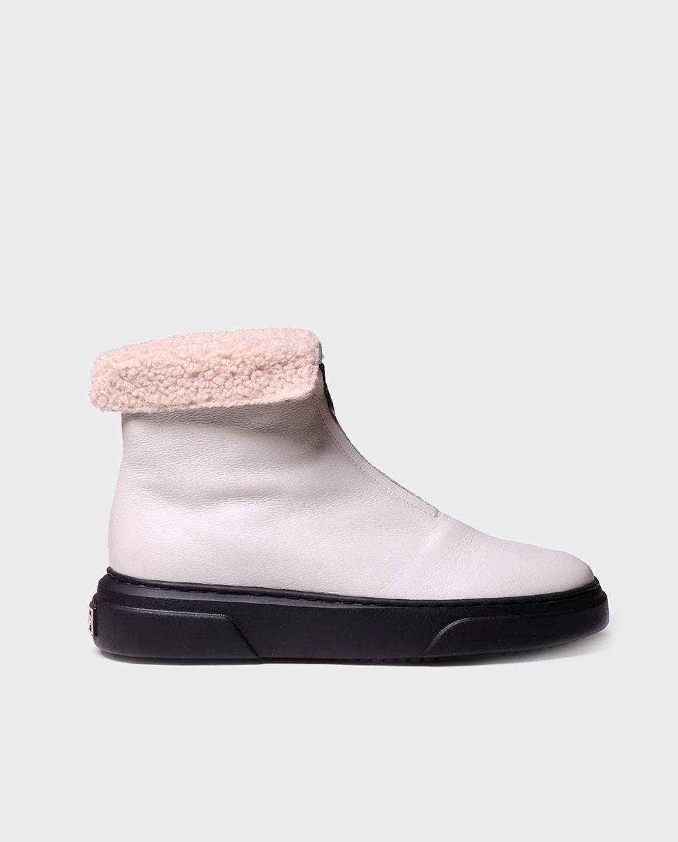 Botines de mujer de piel con cremallera - Toni Pons - Blanco Blanco-1