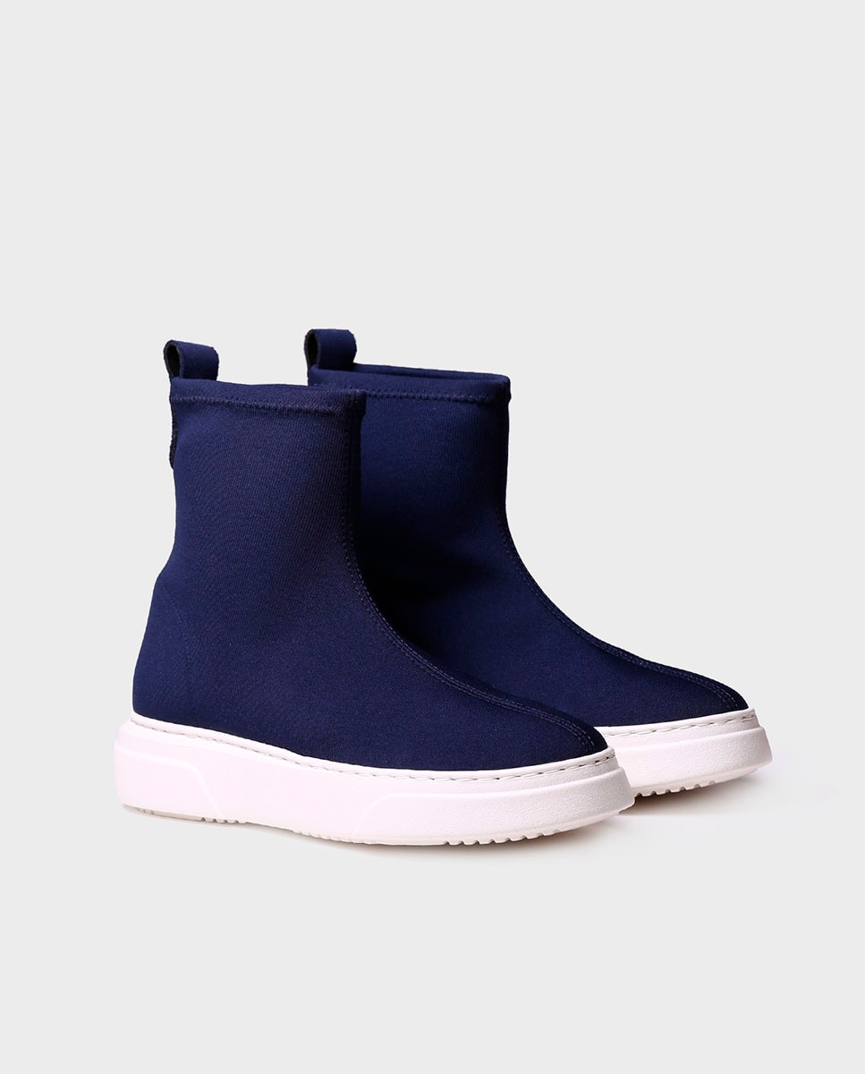 Botines de mujer de tejido en tonos lisos - Toni Pons - Azul marino Azul marino-2