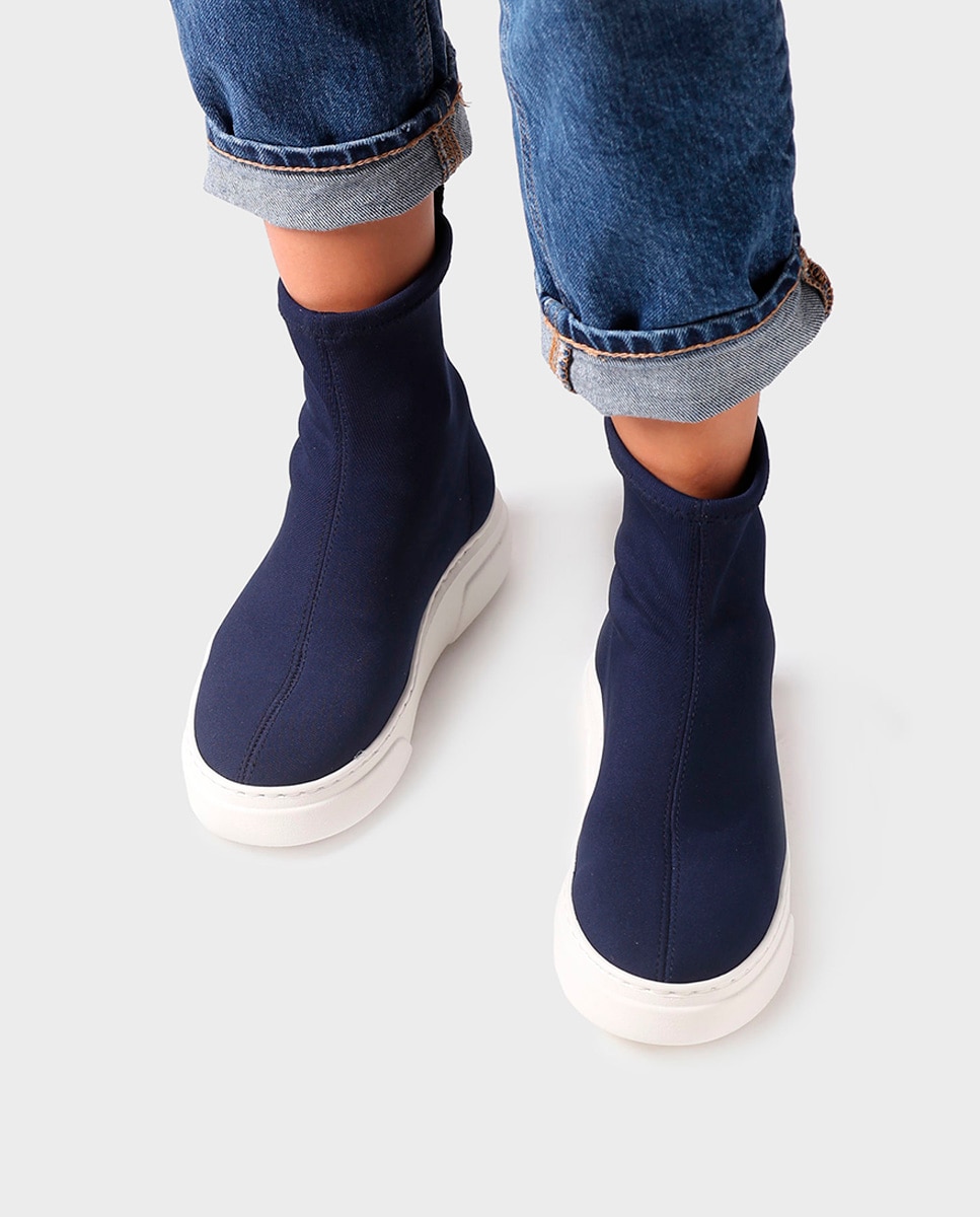 Botines de mujer de tejido en tonos lisos - Toni Pons - Azul marino Azul marino-4