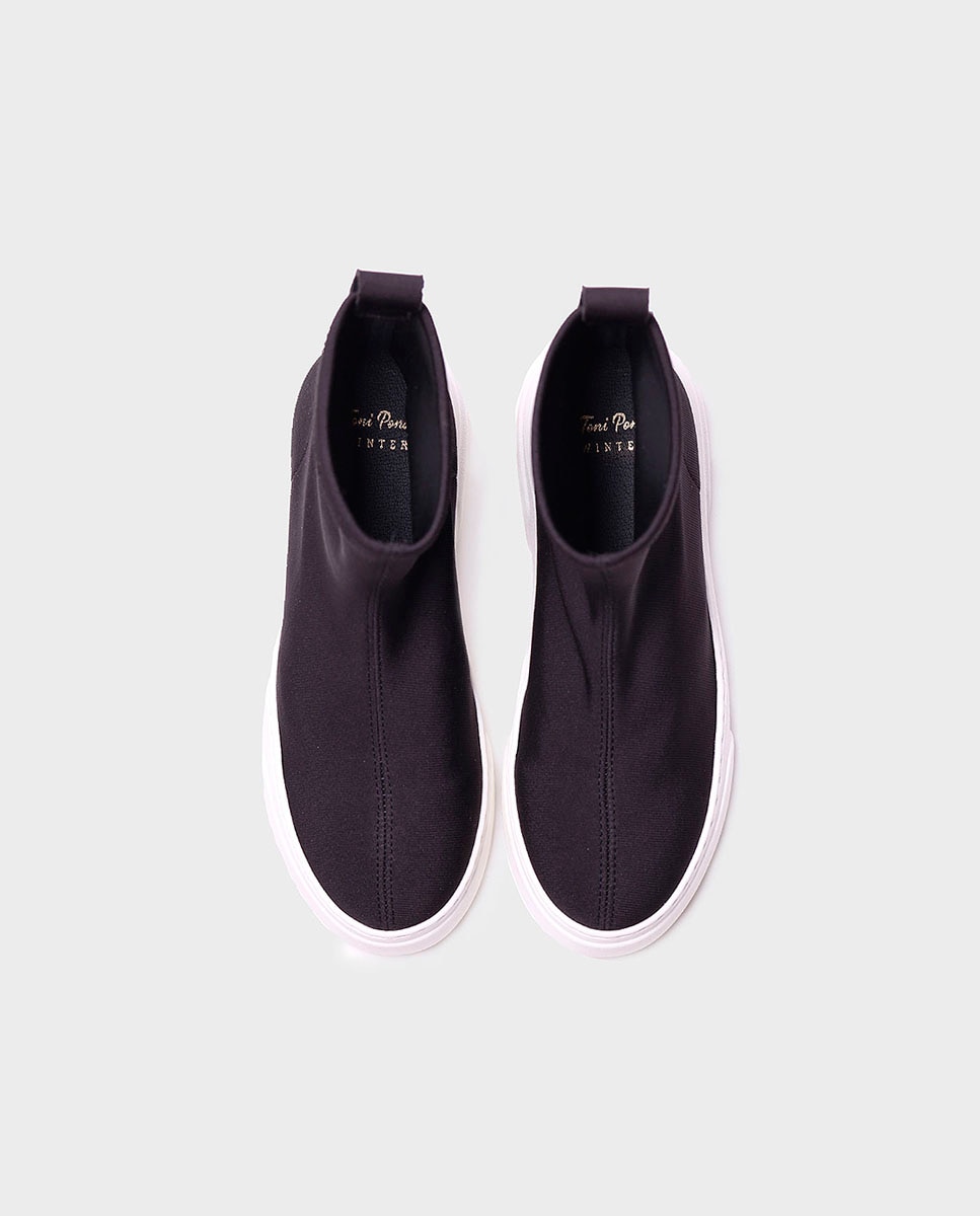 Botines de mujer de tejido en tonos lisos - Toni Pons - Negro Negro-3