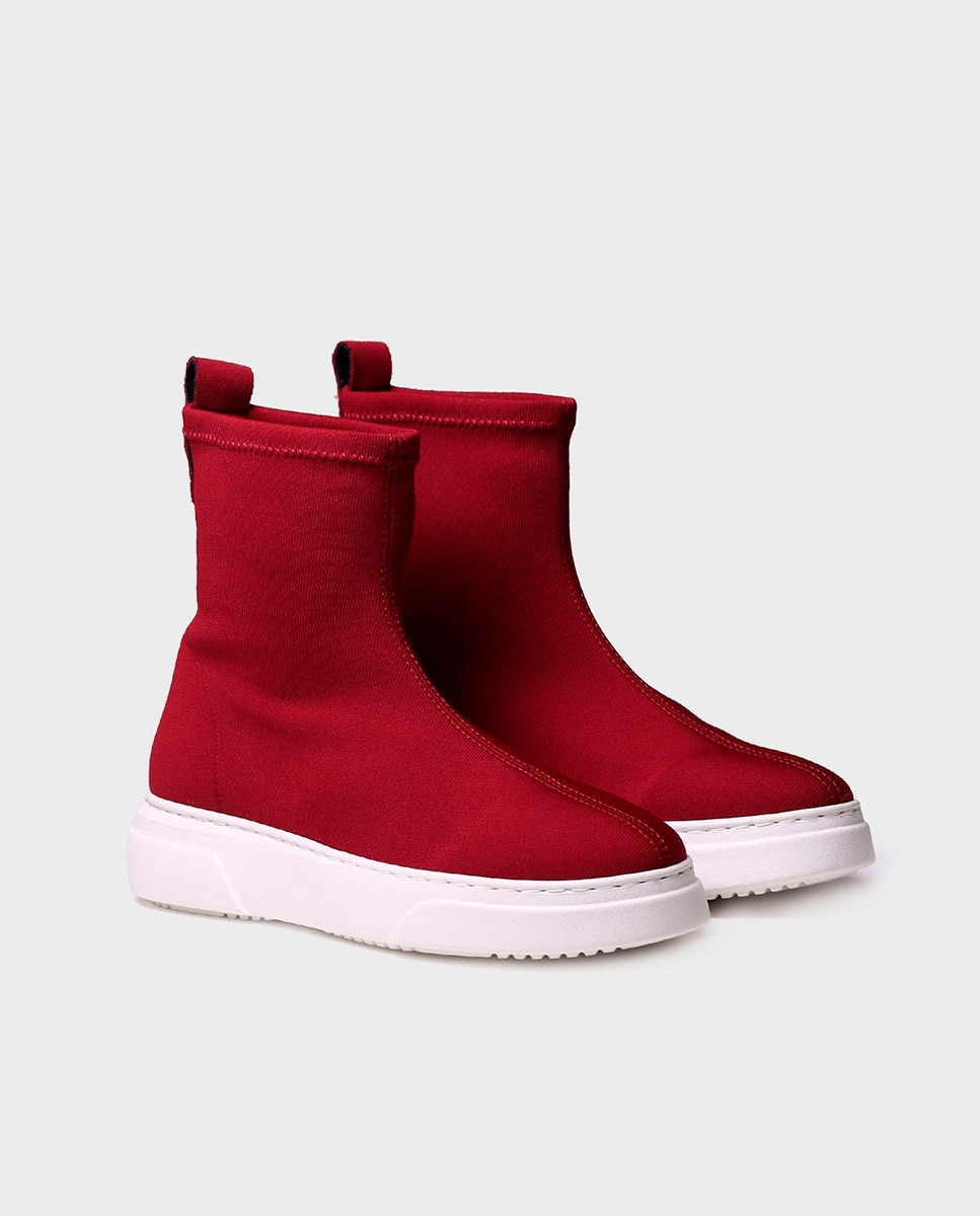 Botines de mujer de tejido en tonos lisos - Toni Pons - Rojo Rojo-2