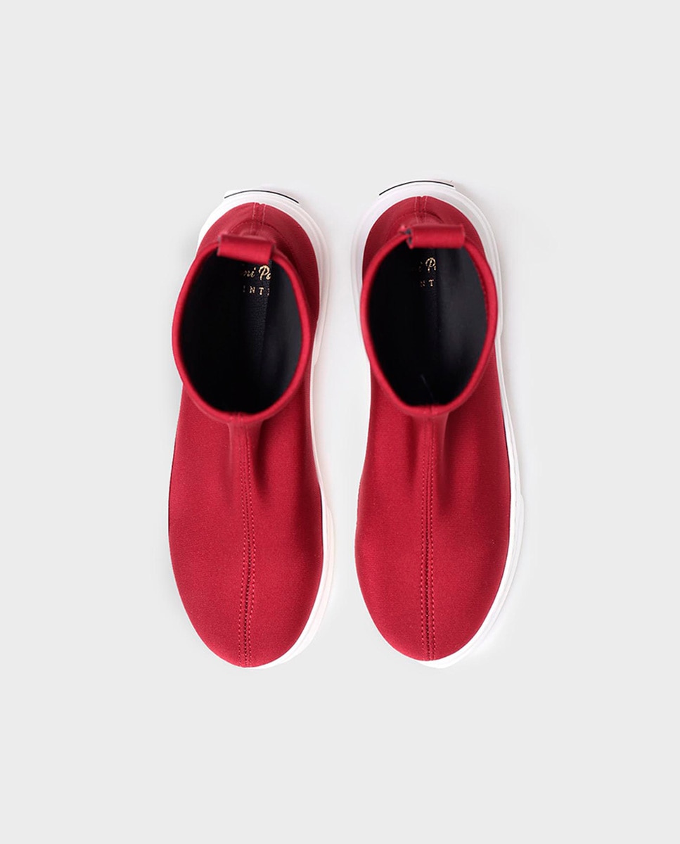 Botines de mujer de tejido en tonos lisos - Toni Pons - Rojo Rojo-3