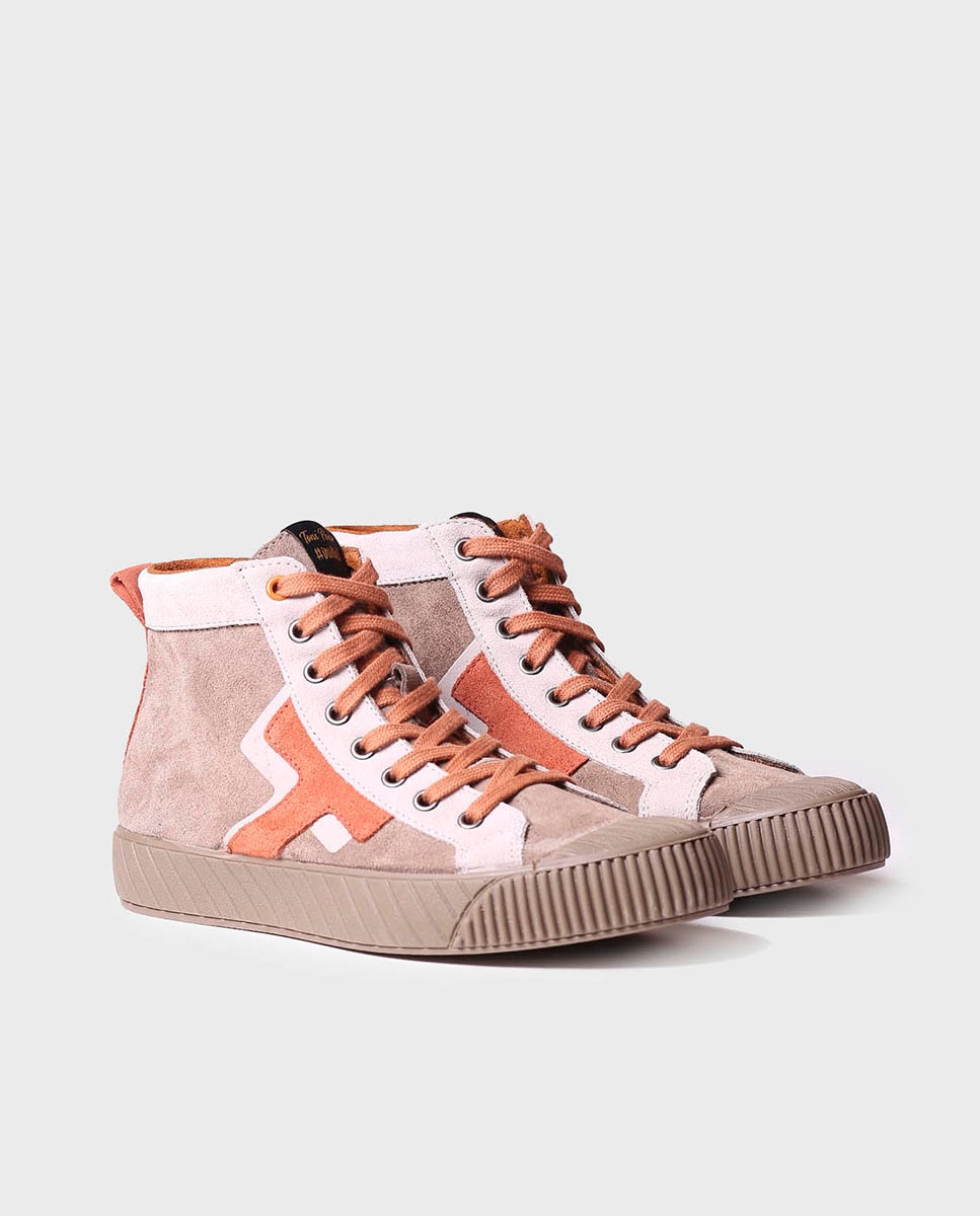 Zapatillas de serraje de mujer con cordones - Toni Pons - Marrón Marrón-2