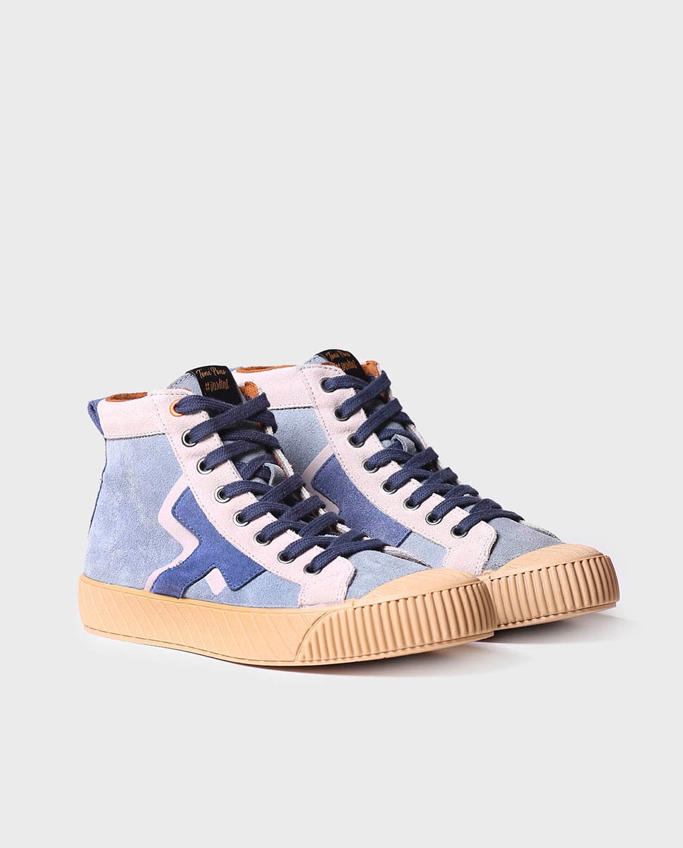 Zapatillas de serraje de mujer con cordones - Toni Pons - Azul Azul-2