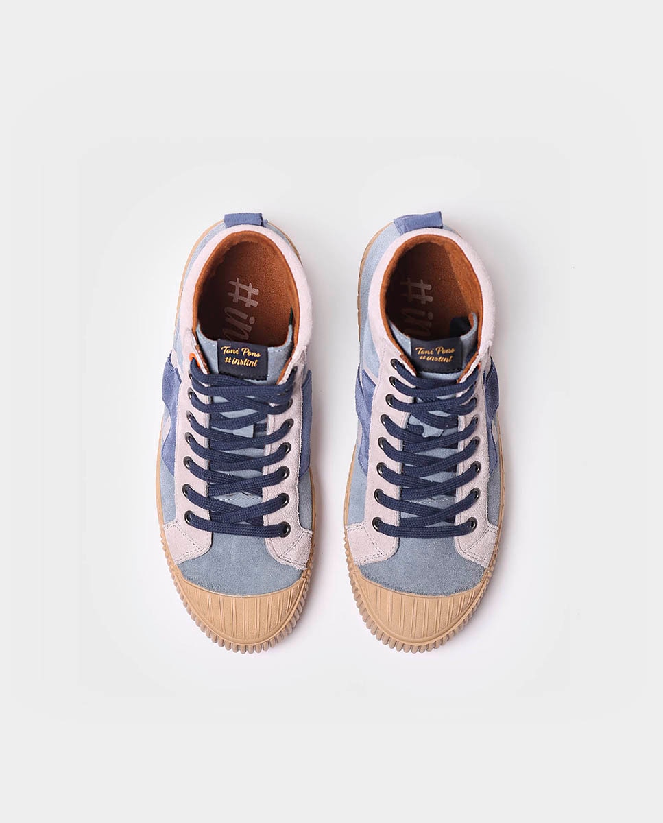 Zapatillas de serraje de mujer con cordones - Toni Pons - Azul Azul-3
