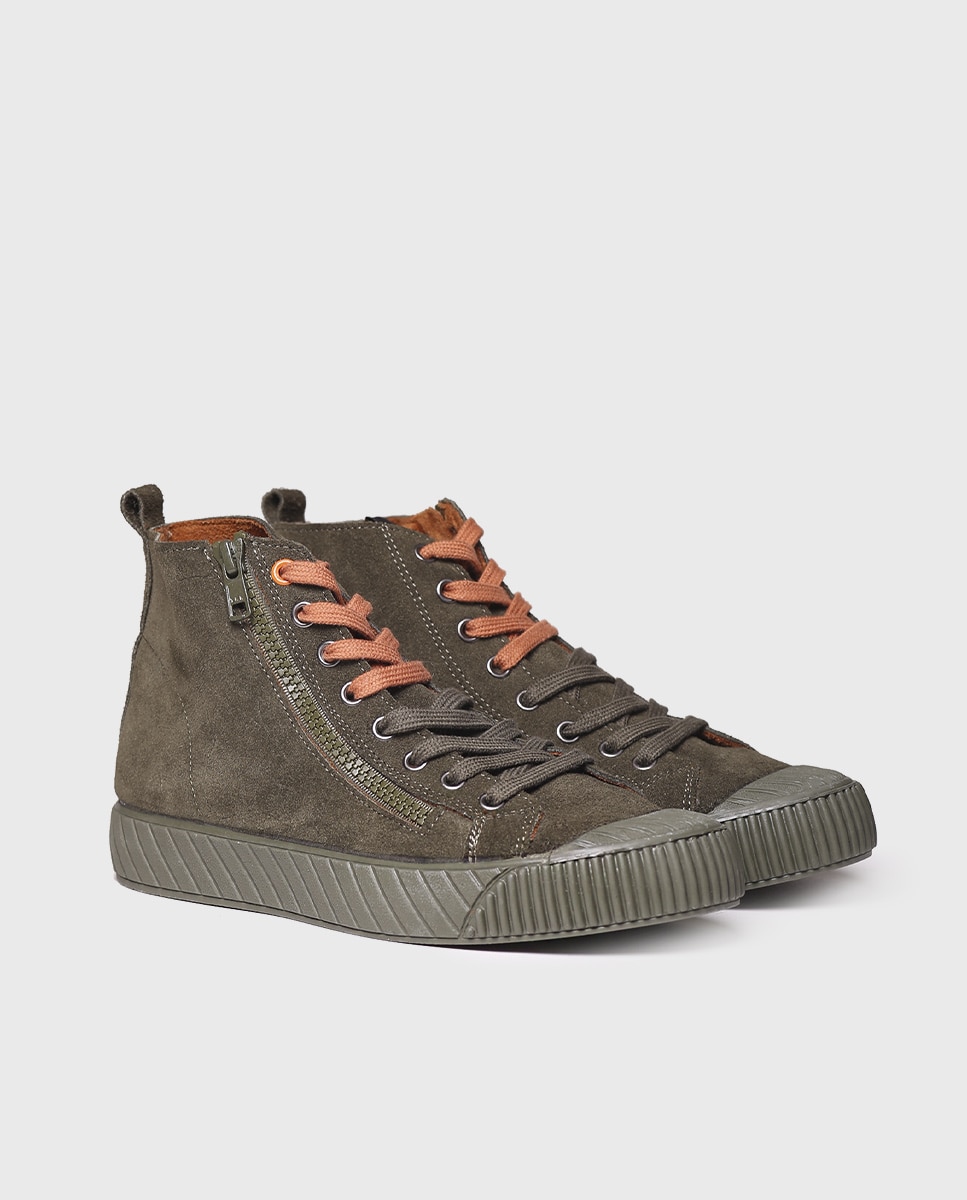 Zapatillas de serraje de mujer con cordones - Toni Pons - Kaki Kaki-2
