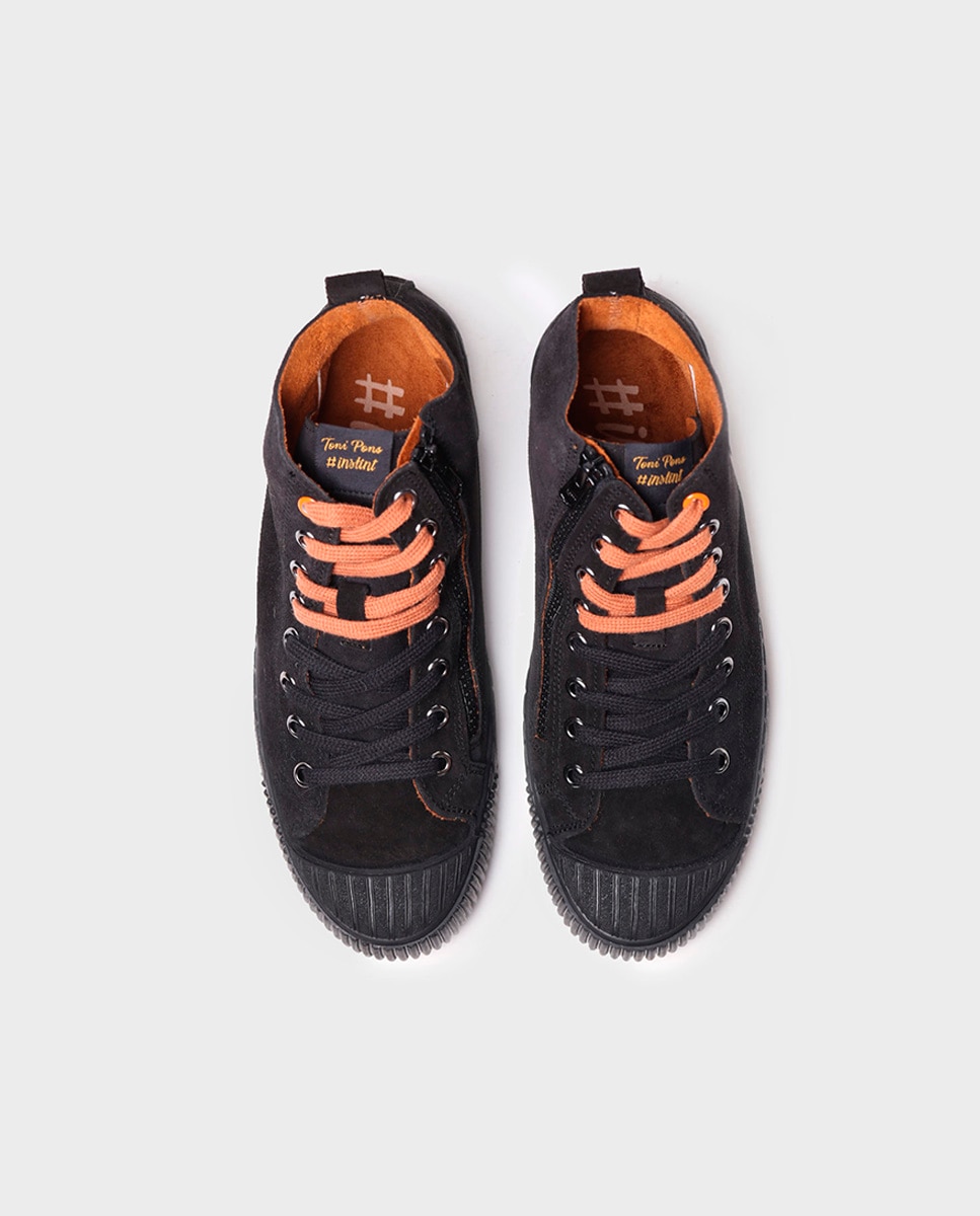 Zapatillas de serraje de mujer con cordones - Toni Pons - Negro Negro-3