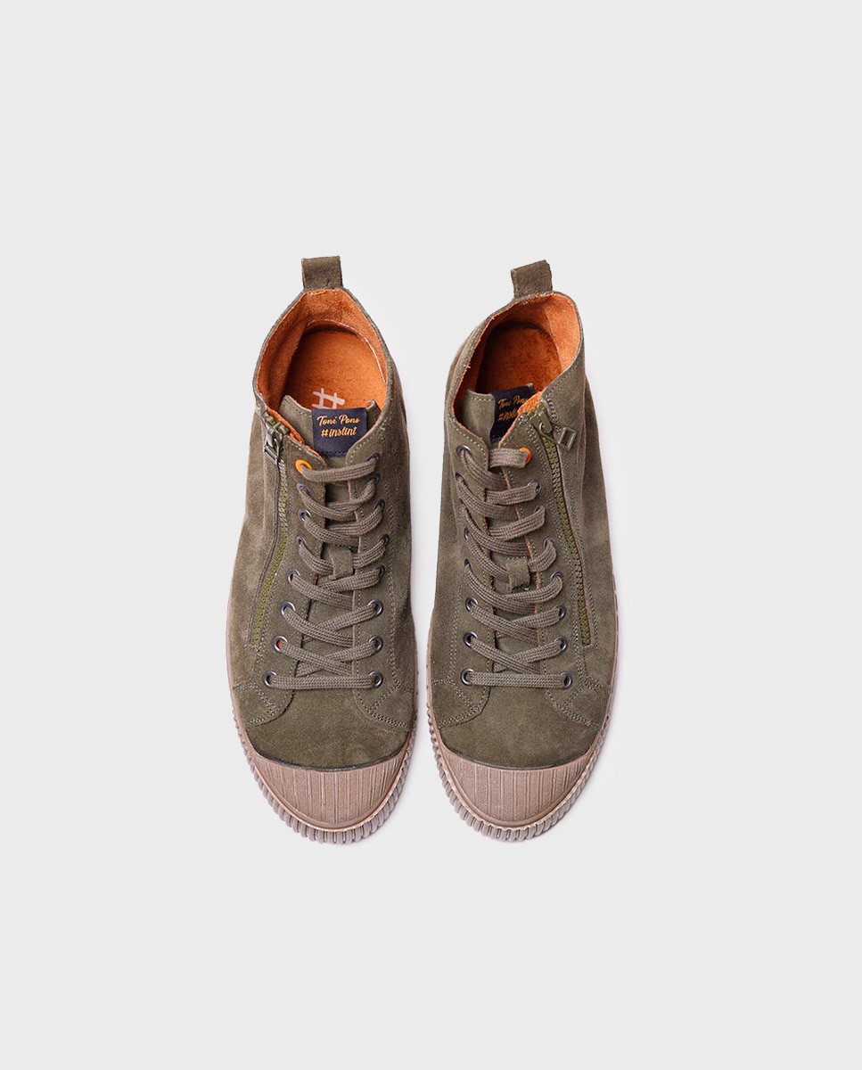 Imagen 3 de Zapatillas de hombre de serraje con cordones - Toni Pons - Kaki Kaki