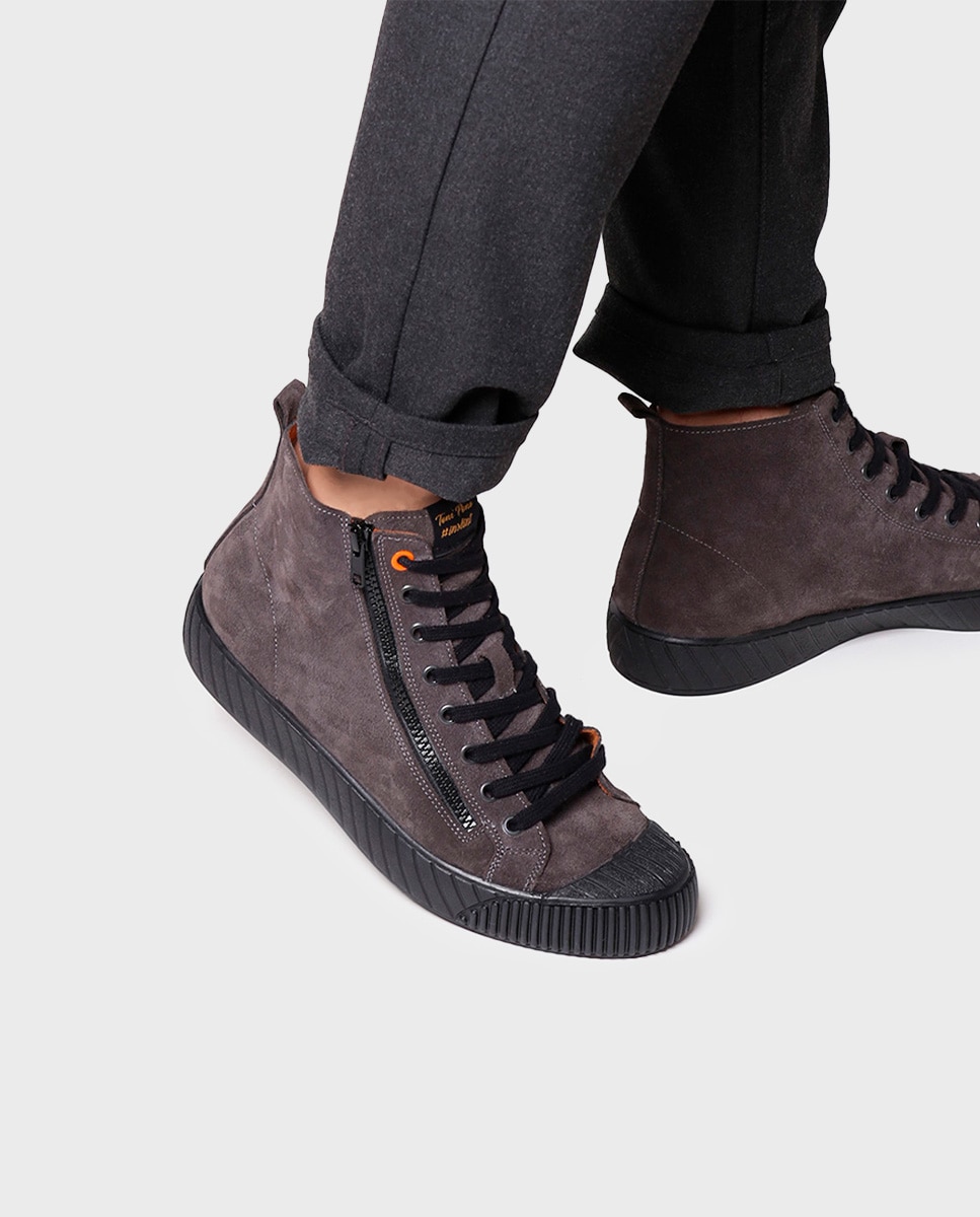 Imagen 4 de Zapatillas de hombre de serraje con cordones - Toni Pons - Gris Gris