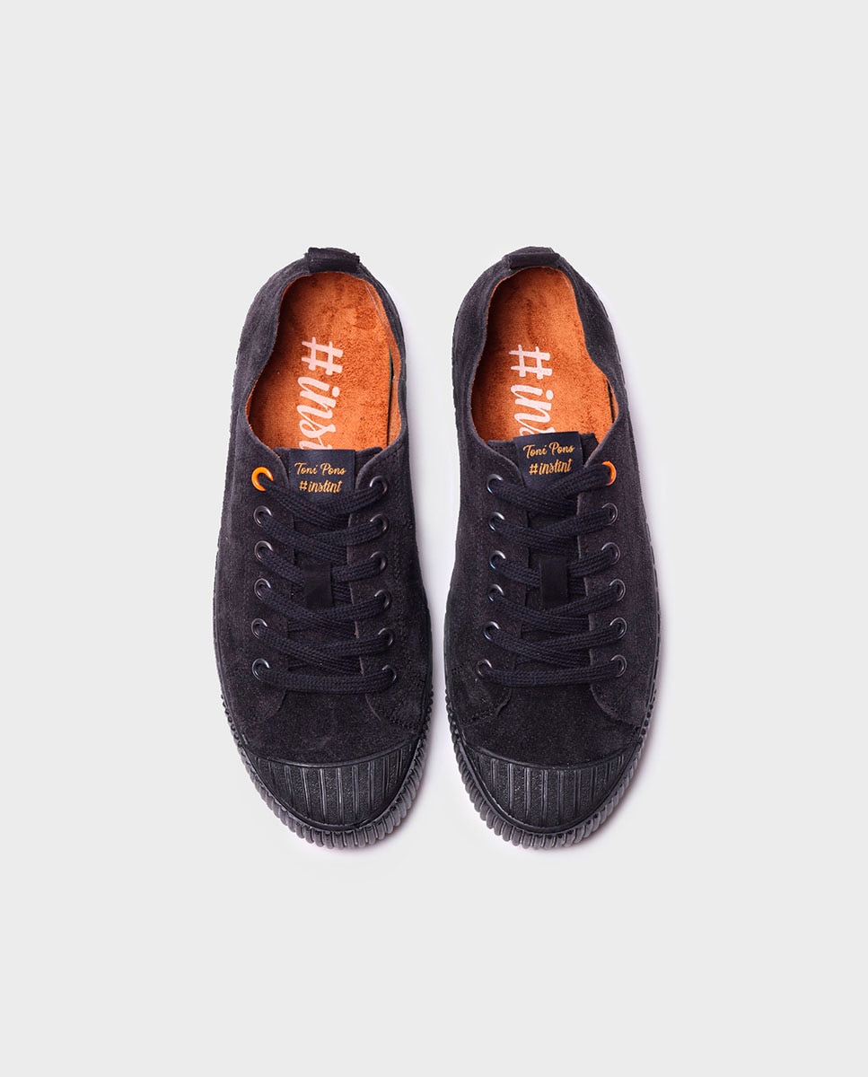 Zapatillas de serraje de mujer con cordones - Toni Pons - Negro Negro-3